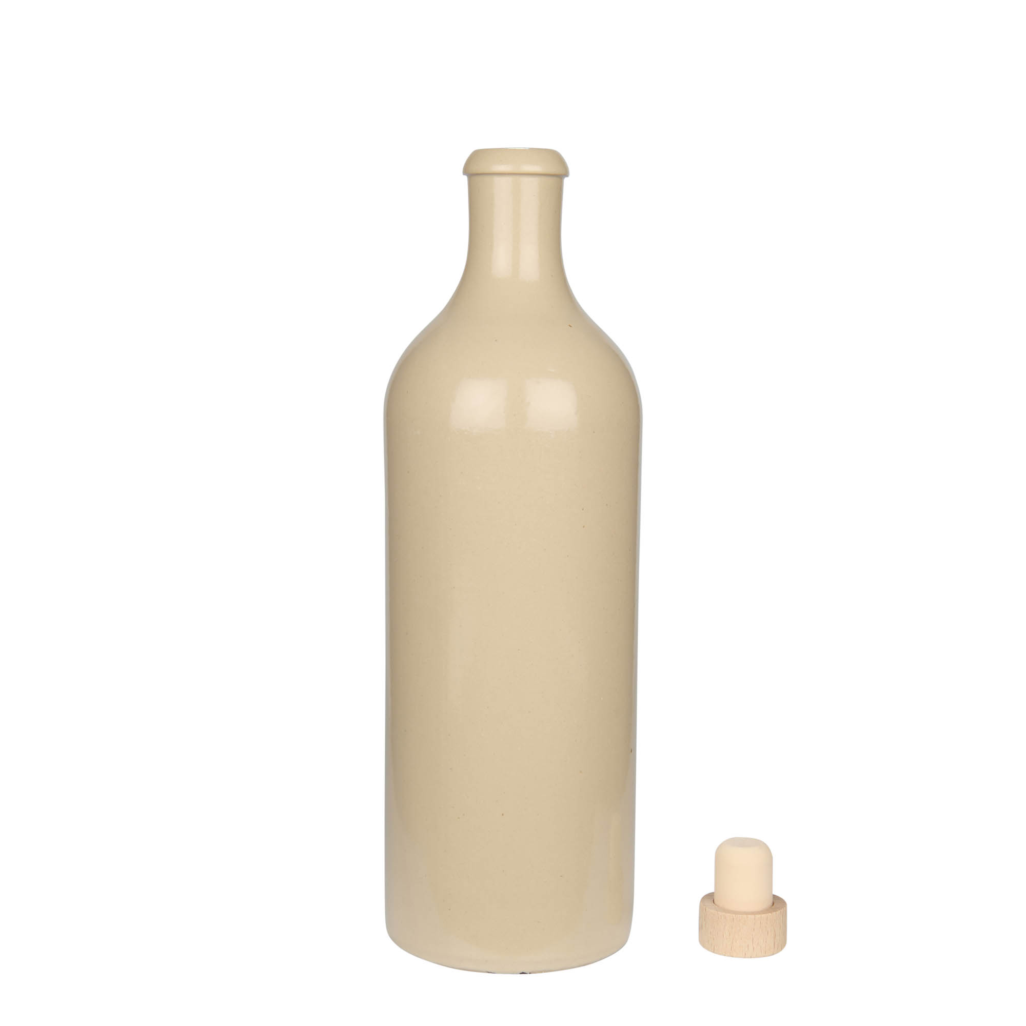 750 ml glineni vrč, kamenina, bež, otvor: pluta