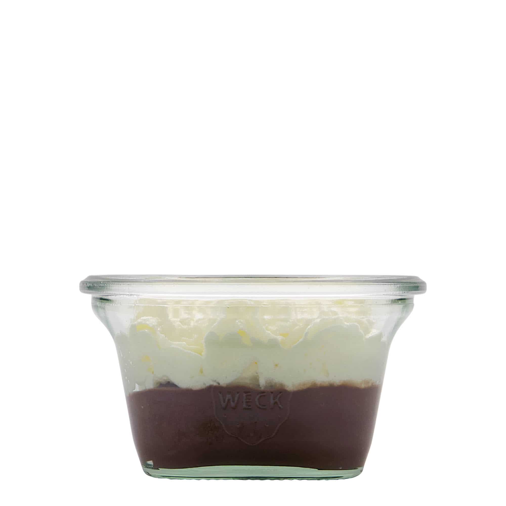 WECK kvadratna staklenka 290 ml, kvadratna, otvor: Okrugli rub
