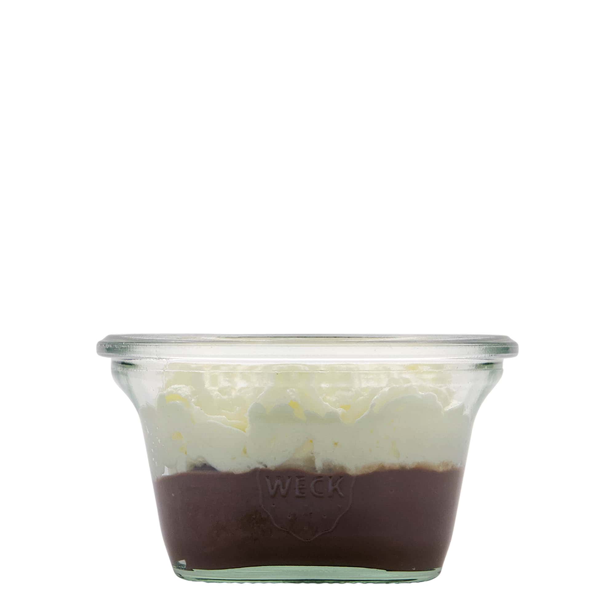 290 ml WECK Quadro staklena tegla, kvadratna, otvor: okrugli rub