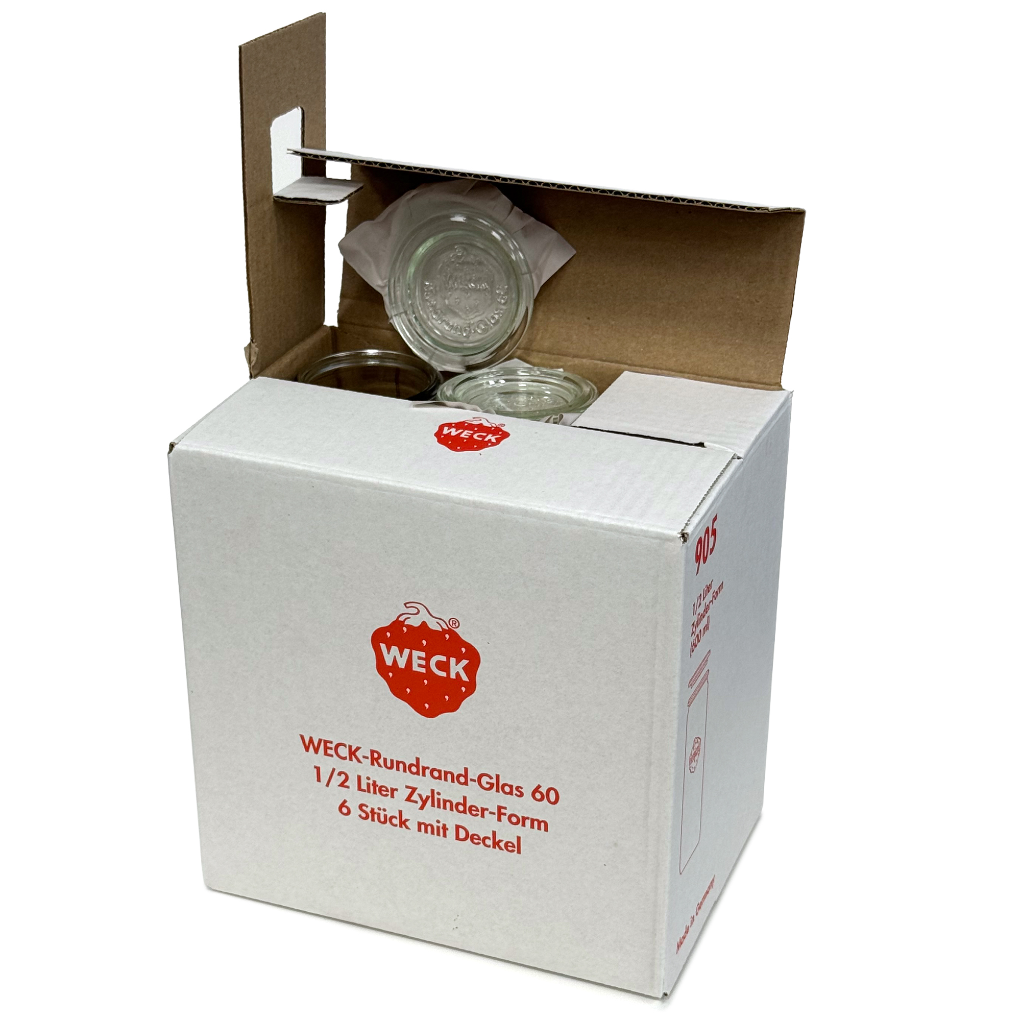 6x 600 ml WECK cilindar staklena tegla sa staklenim poklopcem RR 60
