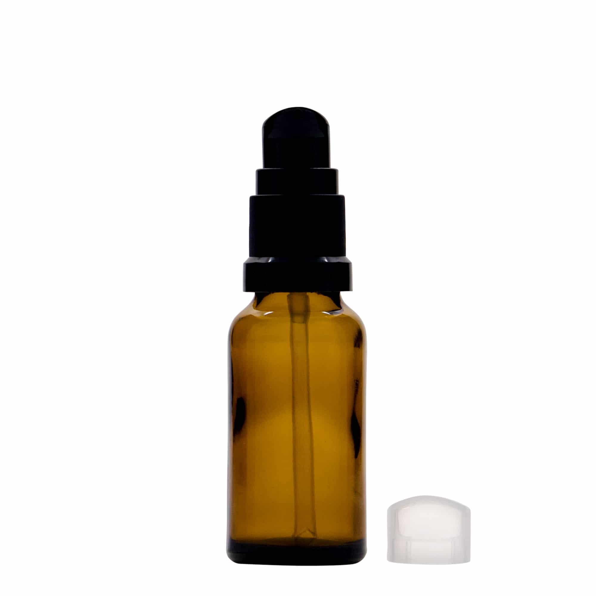 20 ml medicinska bočica sa pumpicom za losion, staklo, smeđa, grlo: DIN 18