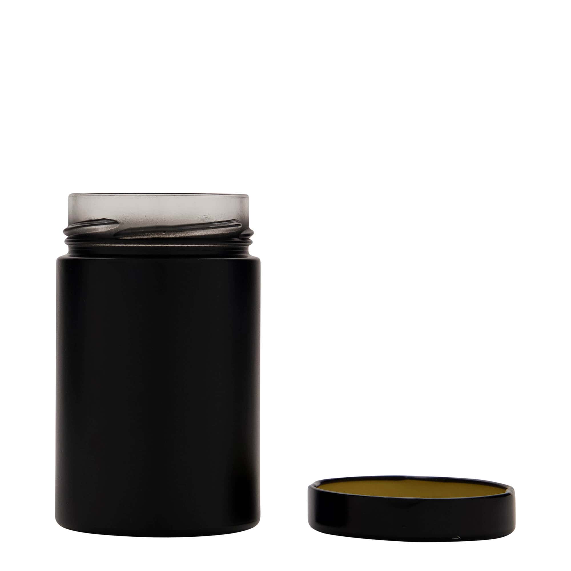 Okrugla staklenka 327 ml 'Aurora', crna, otvor: Deep-Twist-Off (DTO 66)