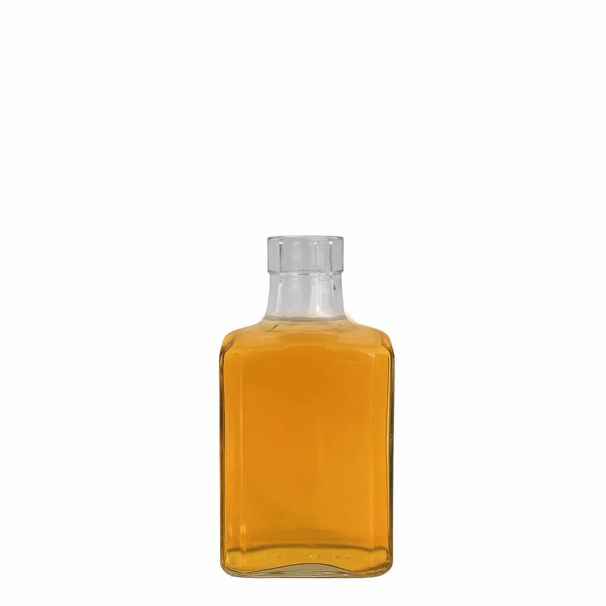 Staklena boca od 250 ml „Decanter Quadro s gornjim rubom“, kvadratna, grlo: pluto