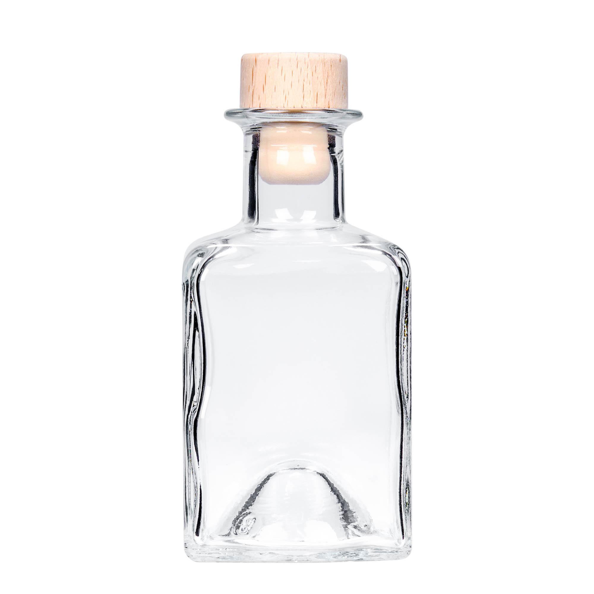 200 ml staklena boca 'Kubica', kvadratna, grlo: čep