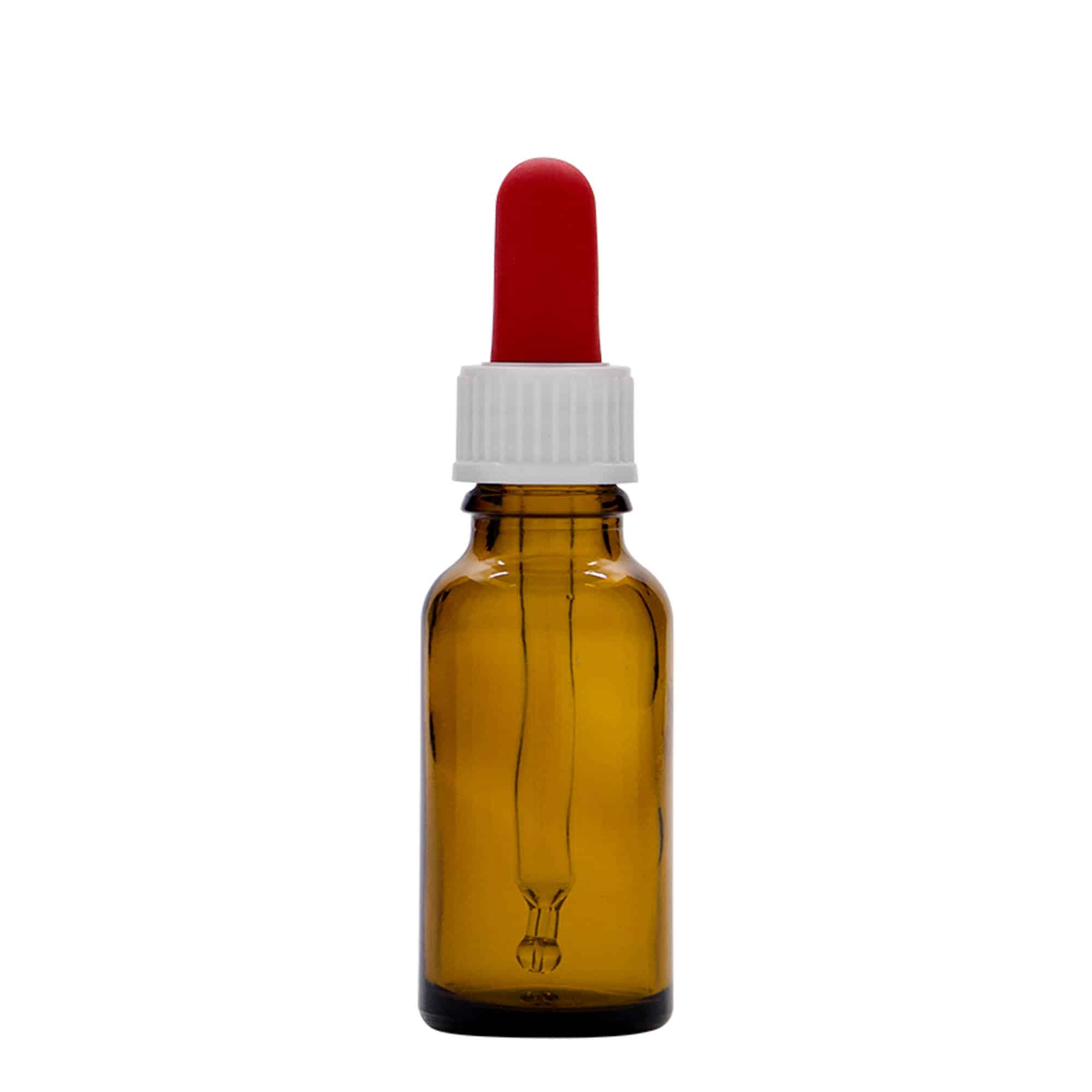 Medicinska flaša sa pipetom 20 ml, staklo, smeđa, otvor: DIN 18