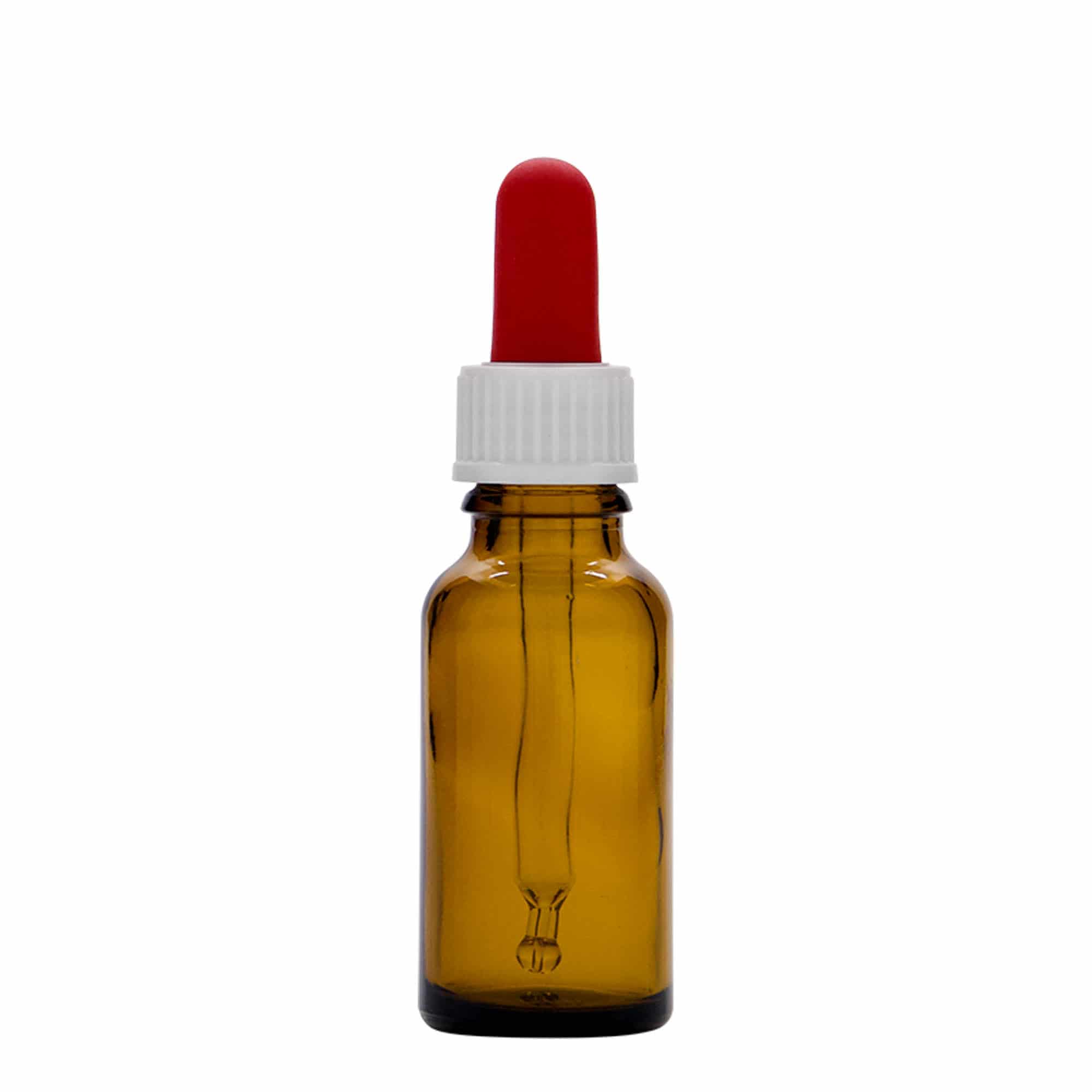 20 ml bočica s pipetom za medicinu, staklena, smeđa, grlo: DIN 18