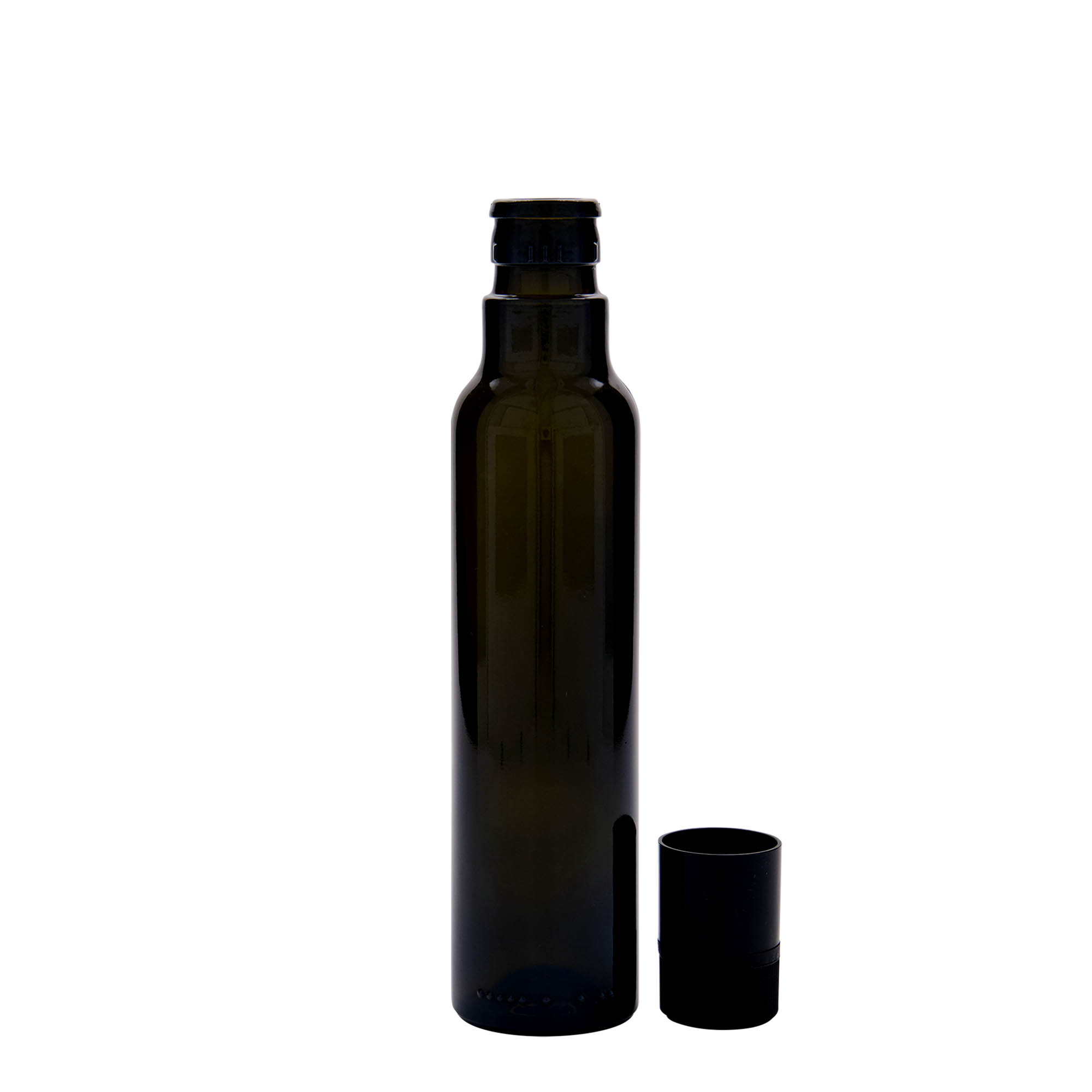 250 ml boca za sirće/ulje 'Willy New', staklo, antikno zelena, grlo: DOP