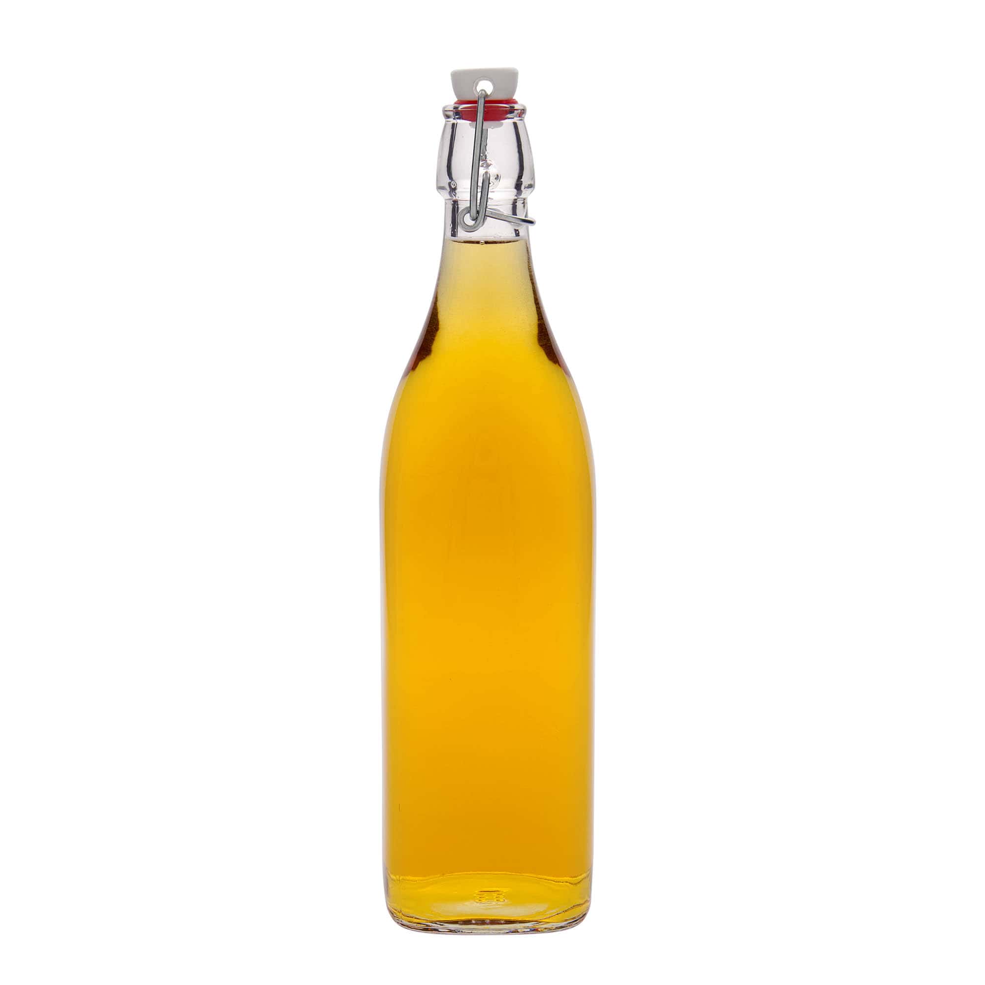 1.000 ml staklena boca 'Swing, kvadratna, grlo: zatvarač sa kopčom'
