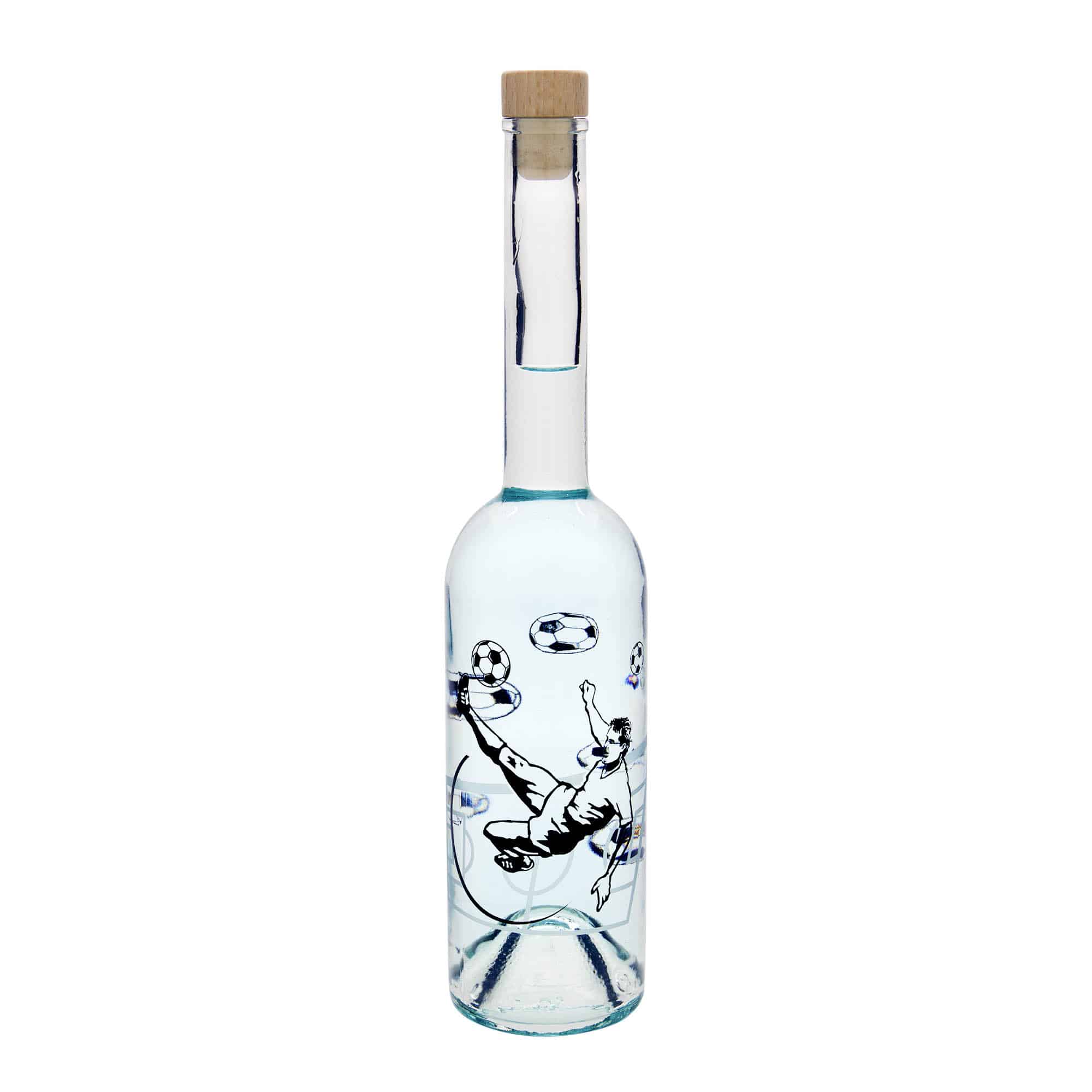Staklena flaša 500 ml 'Opera', motiv: Fudbaler, otvor: Pluto