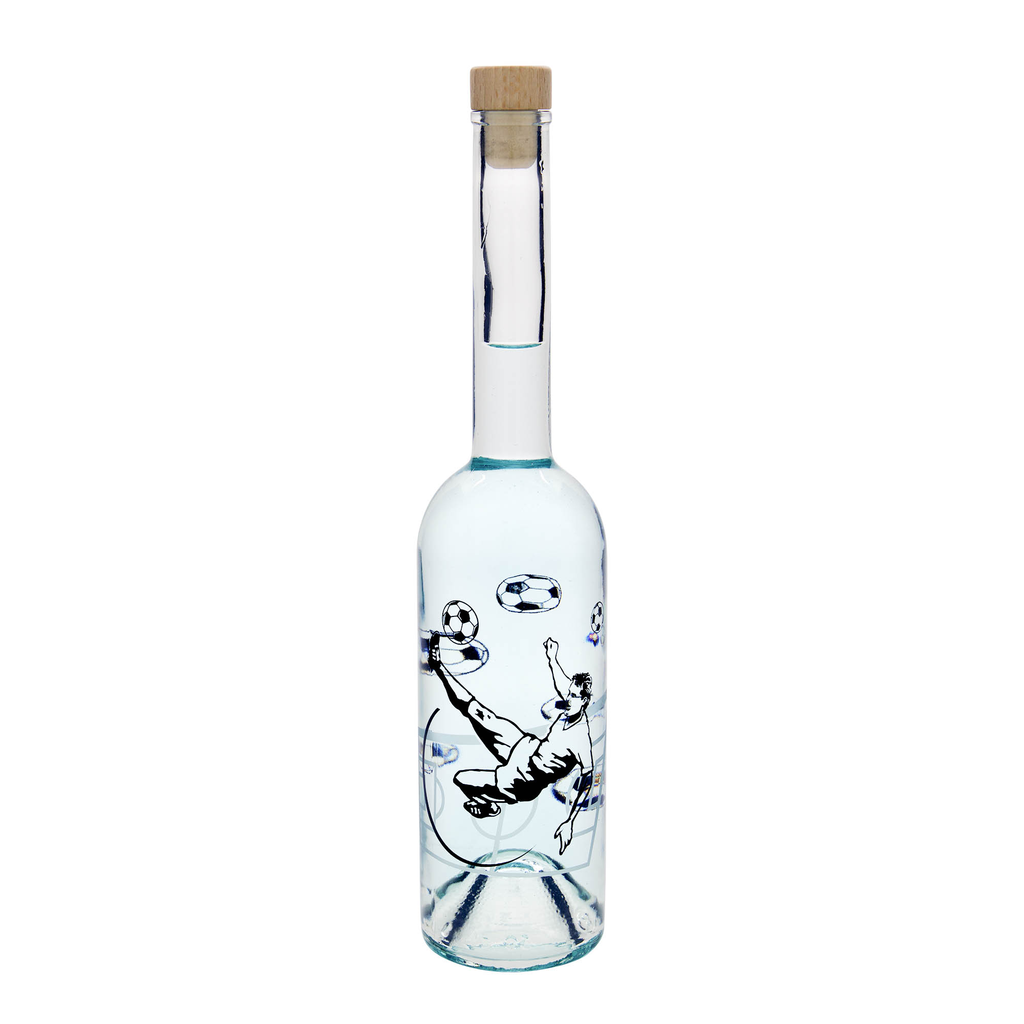 500 ml staklena boca 'Opera', motiv: fudbaler, grlo: čep