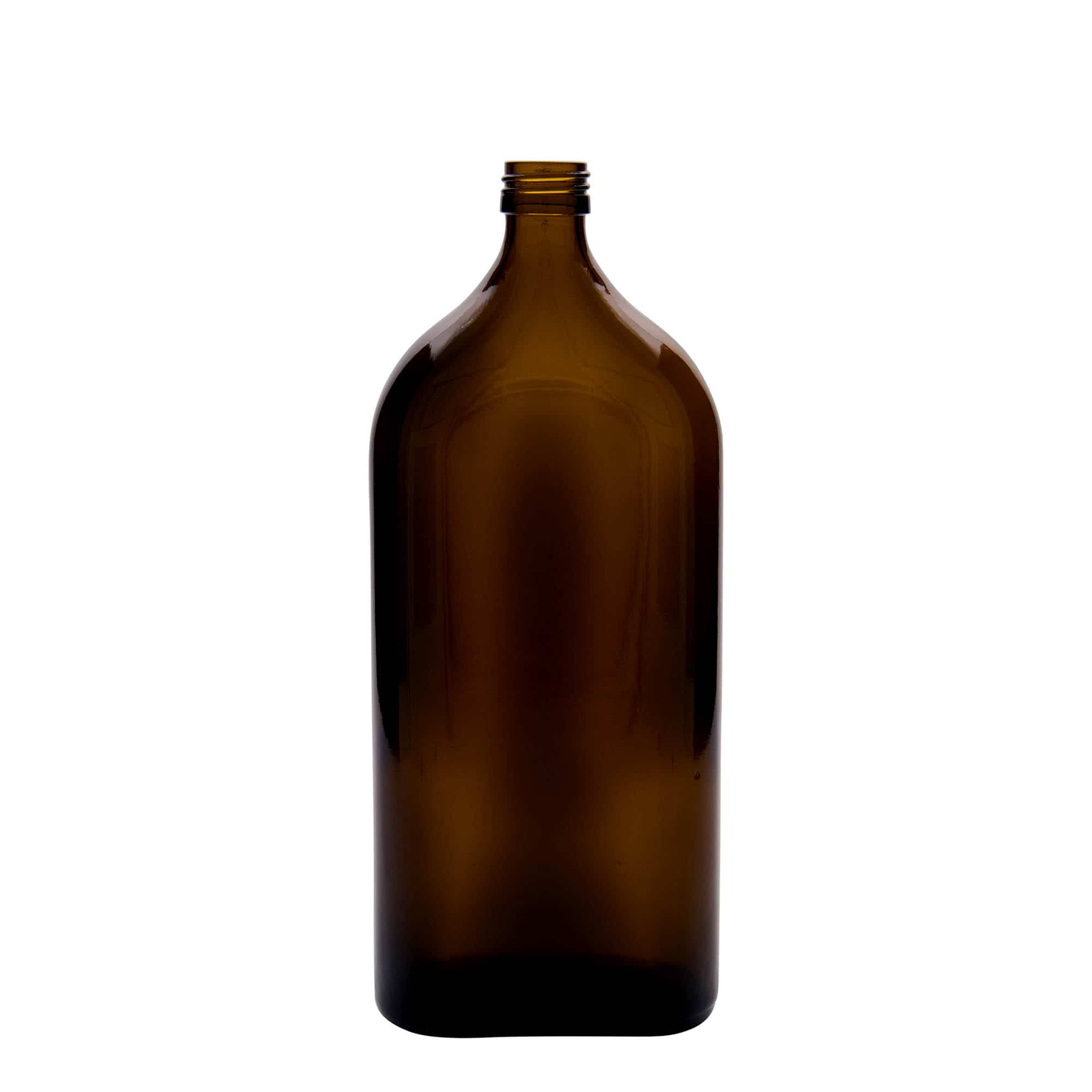 Medicinska flaša 1.000 ml Meplat, ovalna, staklo, smeđa, otvor: PP 28 Medicinska flaša 1.000 ml Meplat, ovalna, staklo, smeđa, otvor: PP 28