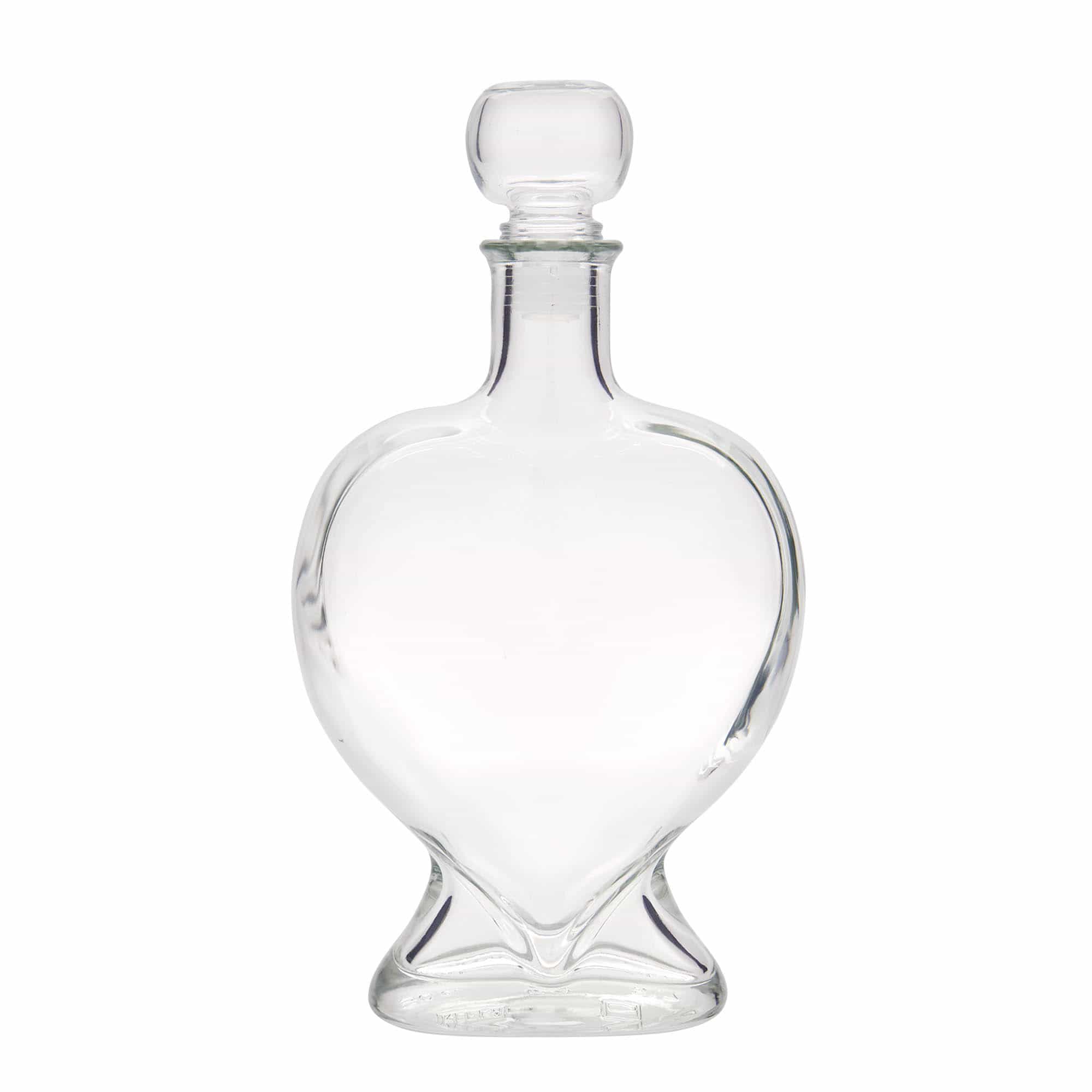 Staklena flaša 500 ml 'Srce', otvor: Pluto