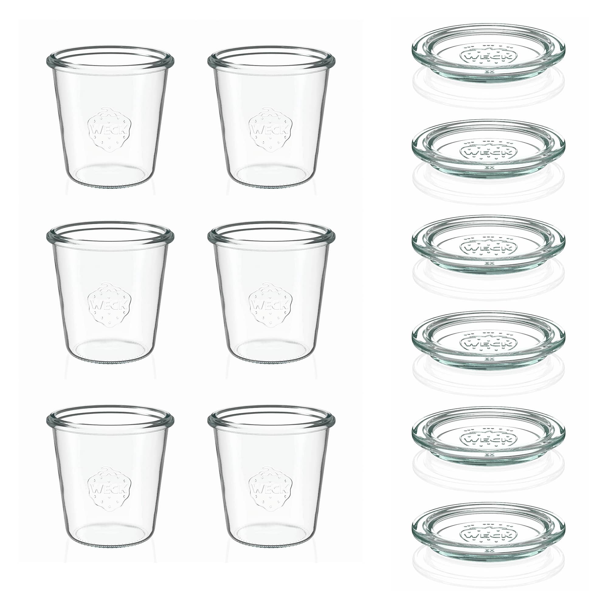 6x 290 ml WECK staklenka za preokretanje visoka sa staklenim poklopcem RR 80
