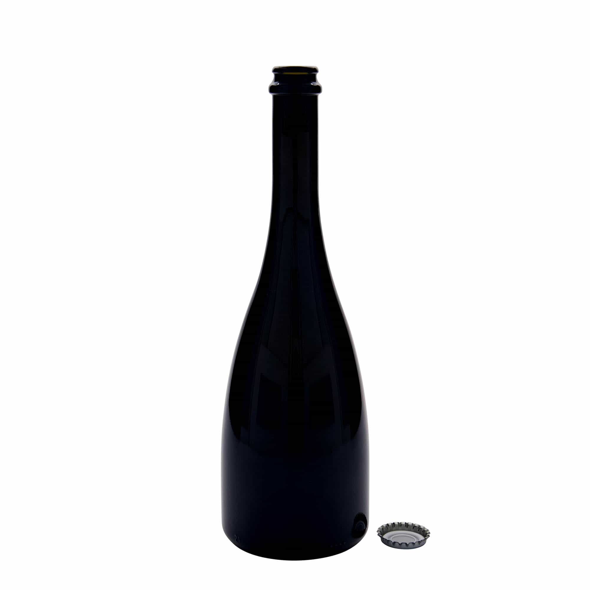 Flaša za pivo/pjenušac 750 ml 'Tosca', staklo, antikno zelena, otvor: Krunski čep