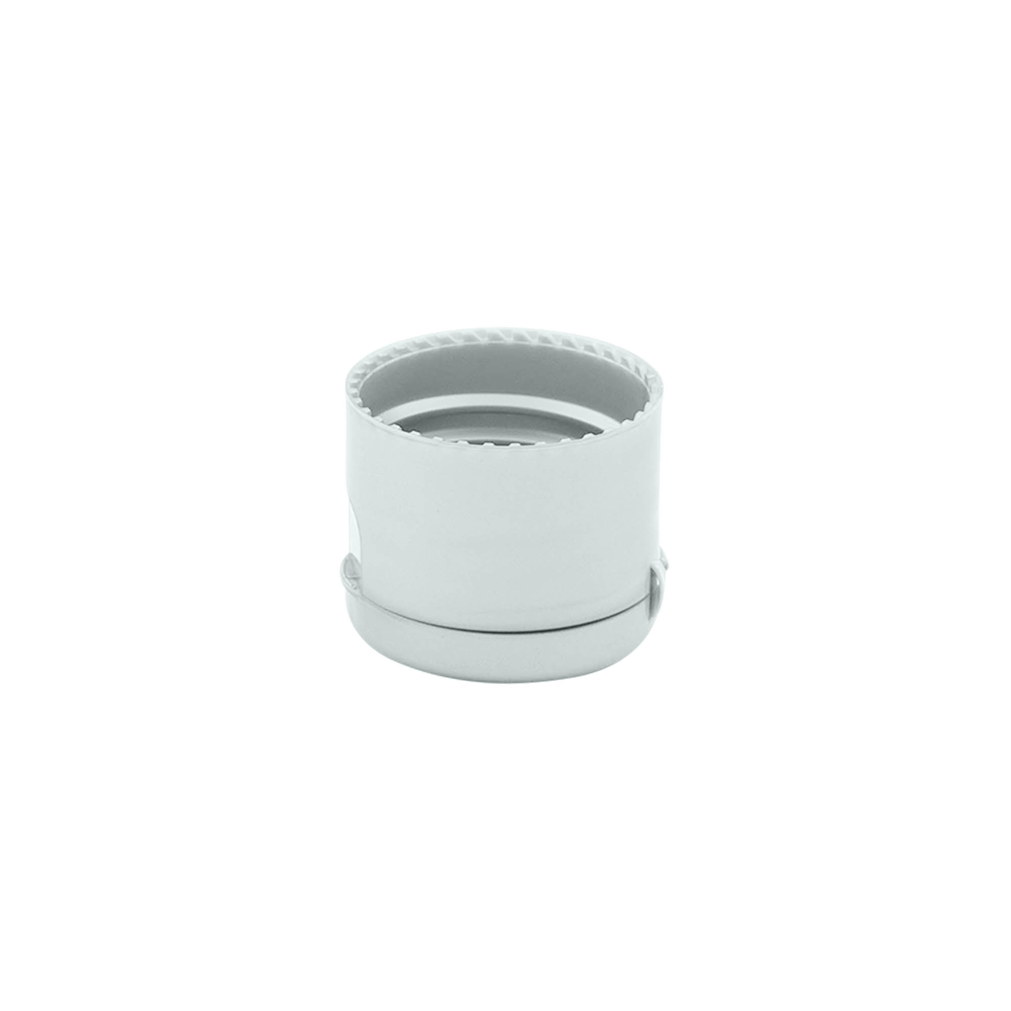 Zatvarač sa navojem, preklopni šarnir, PP-plastika, srebrna, za otvor: 24/410 Zatvarač sa navojem, preklopni šarnir, PP-plastika, srebrna, za otvor: 24/410