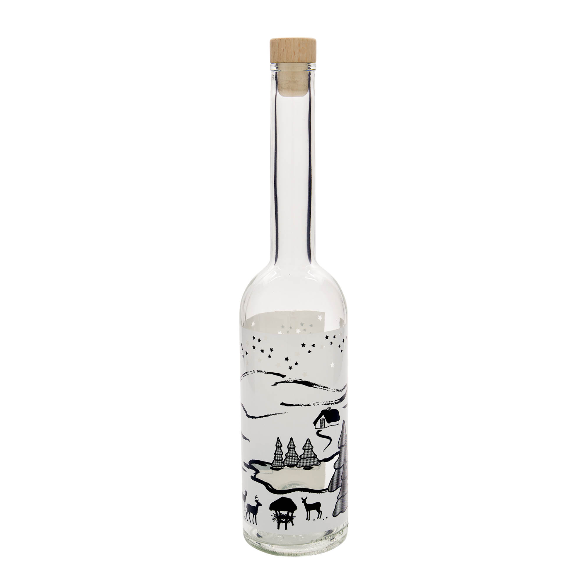 500 ml staklena boca 'Opera', motiv: Zimski san-Bianco, grlo: plutanje