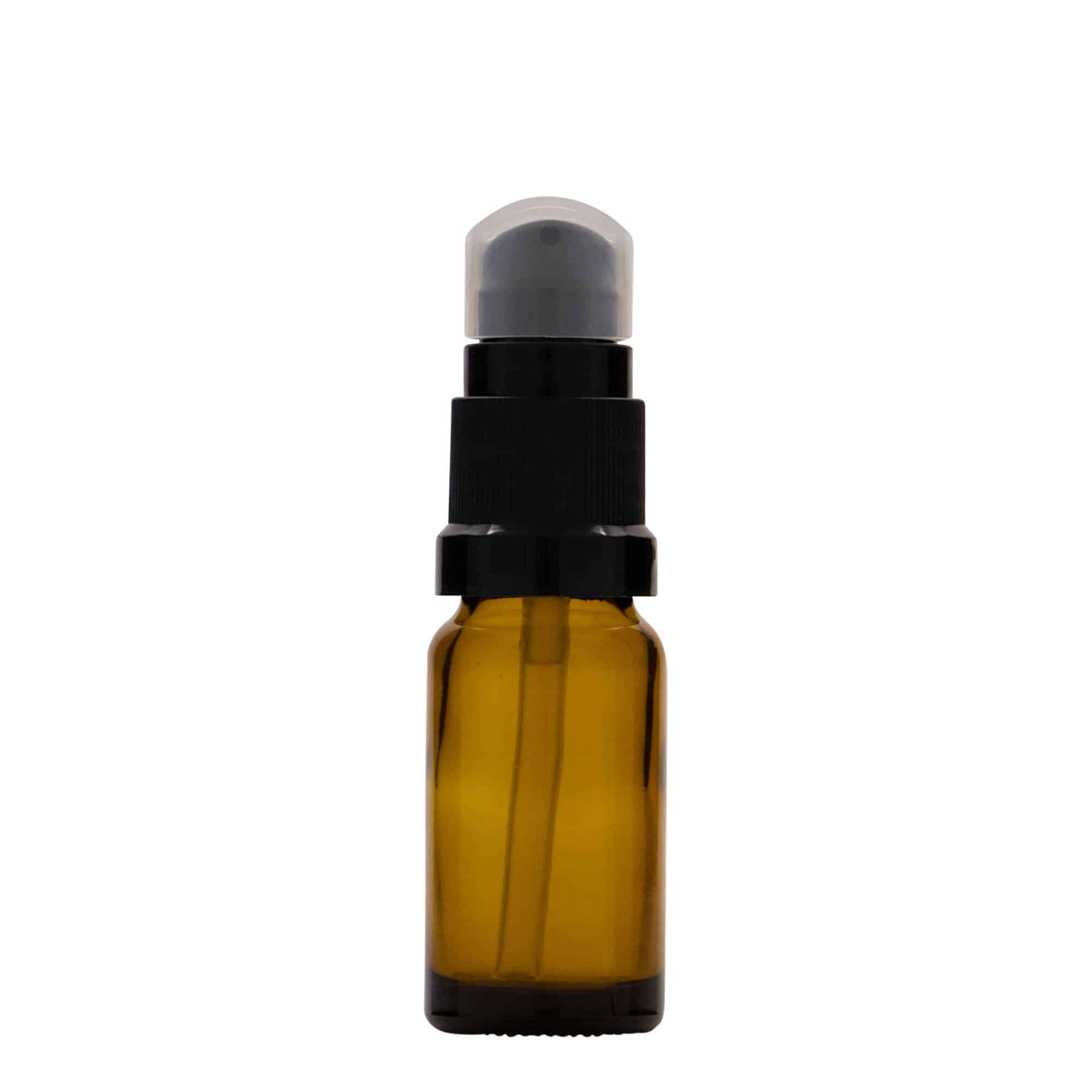 Medicinska flaša sa pumpicom za losion 10 ml, staklo, smeđa, otvor: DIN 18