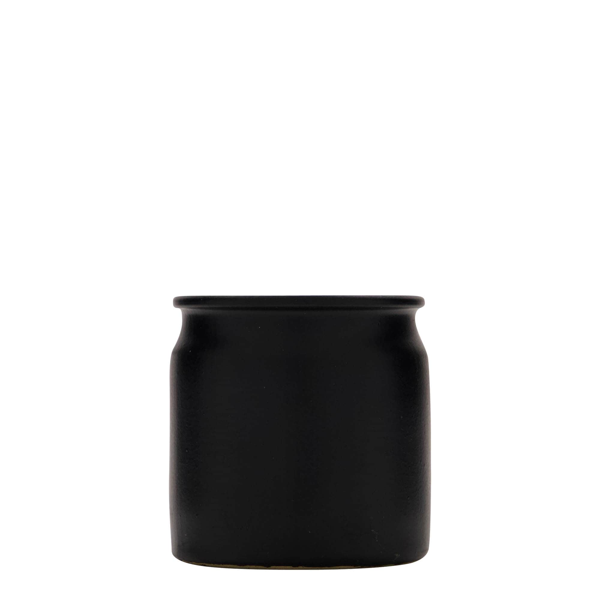 160 ml lonac od kamene keramike, keramika, crna, otvor: pluta