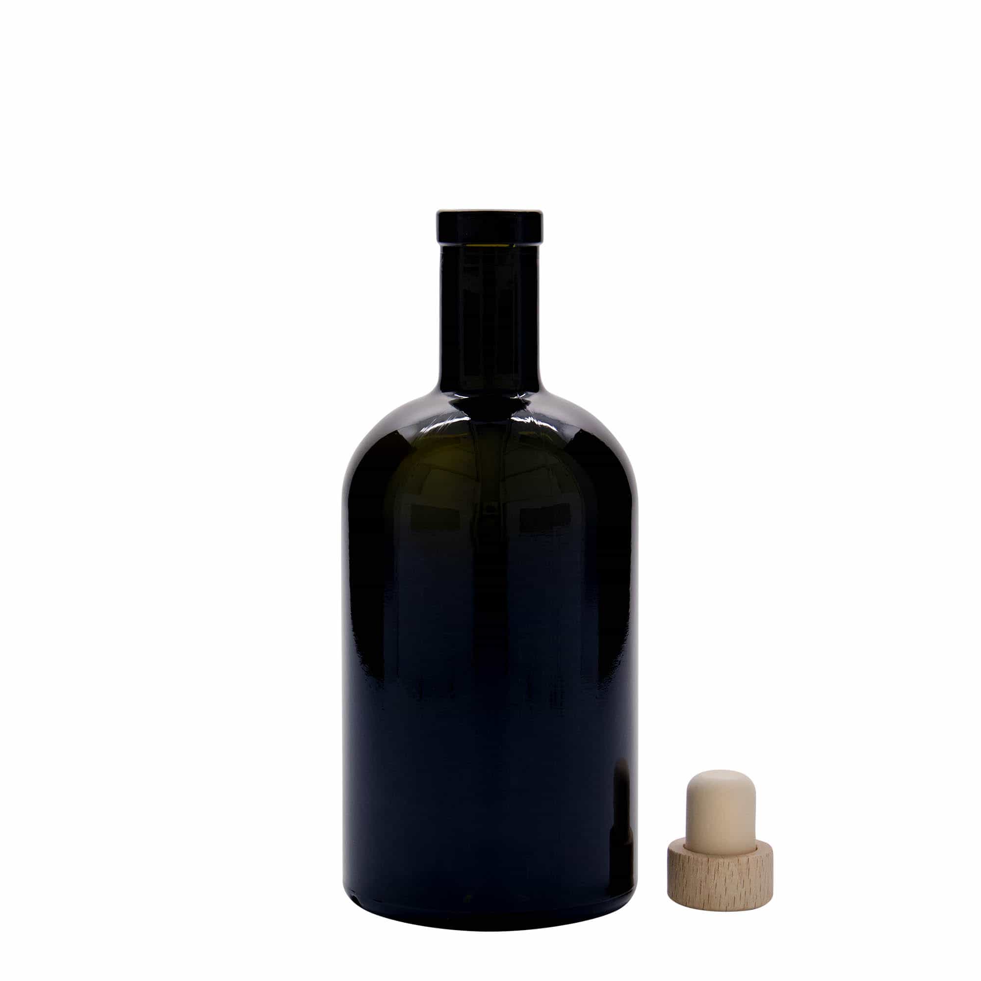 Staklena flaša 500 ml 'Farmacia', antikno zelena, otvor: Pluto