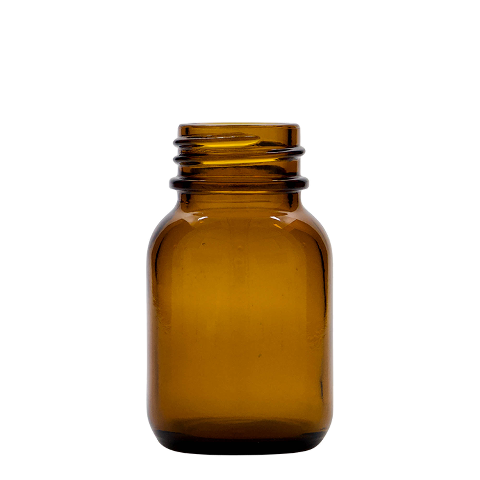 50 ml staklena boca širokog grla, smeđa, grlo: DIN 32