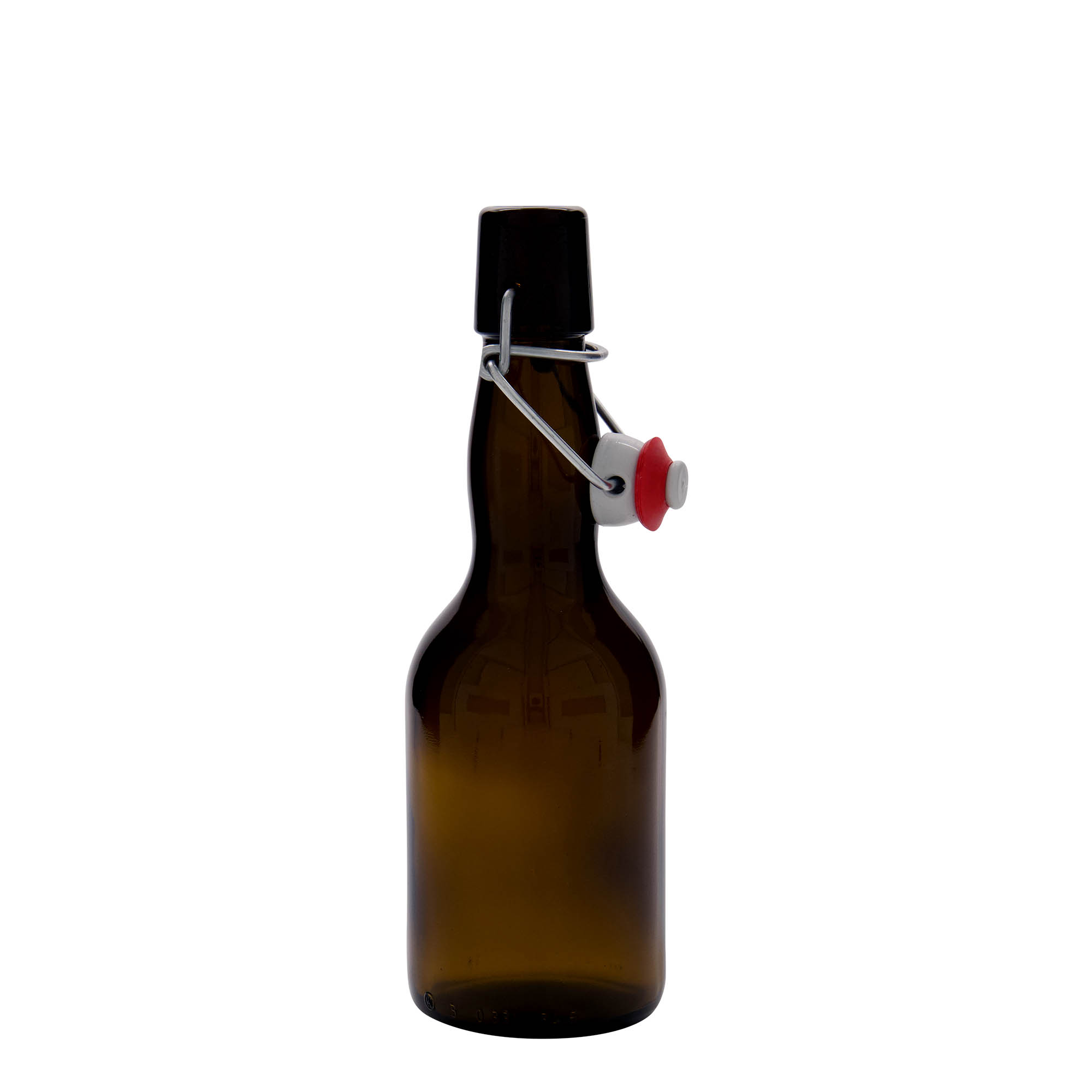 Flaša za pivo sa proširenim vratom 330 ml, staklo, smeđa, otvor: Zatvarač sa žicom