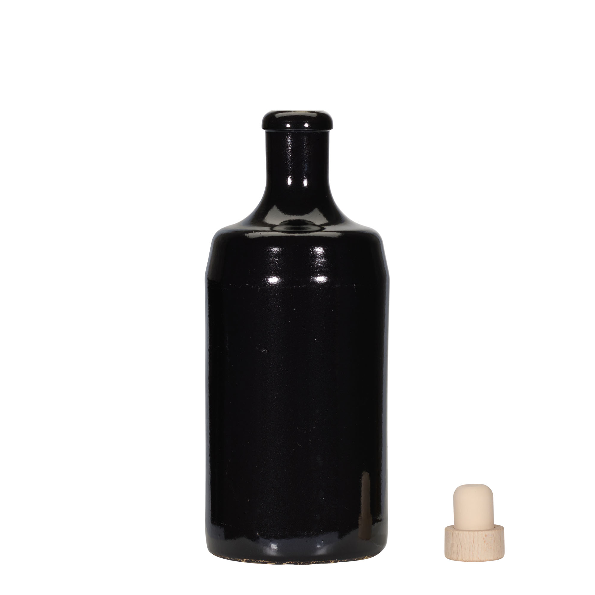 700 ml glineni vrč 'Calvados, kamenina, crni, otvor: pluta' 700 ml glineni vrč 'Calvados, kamenina, crni, otvor: pluta'