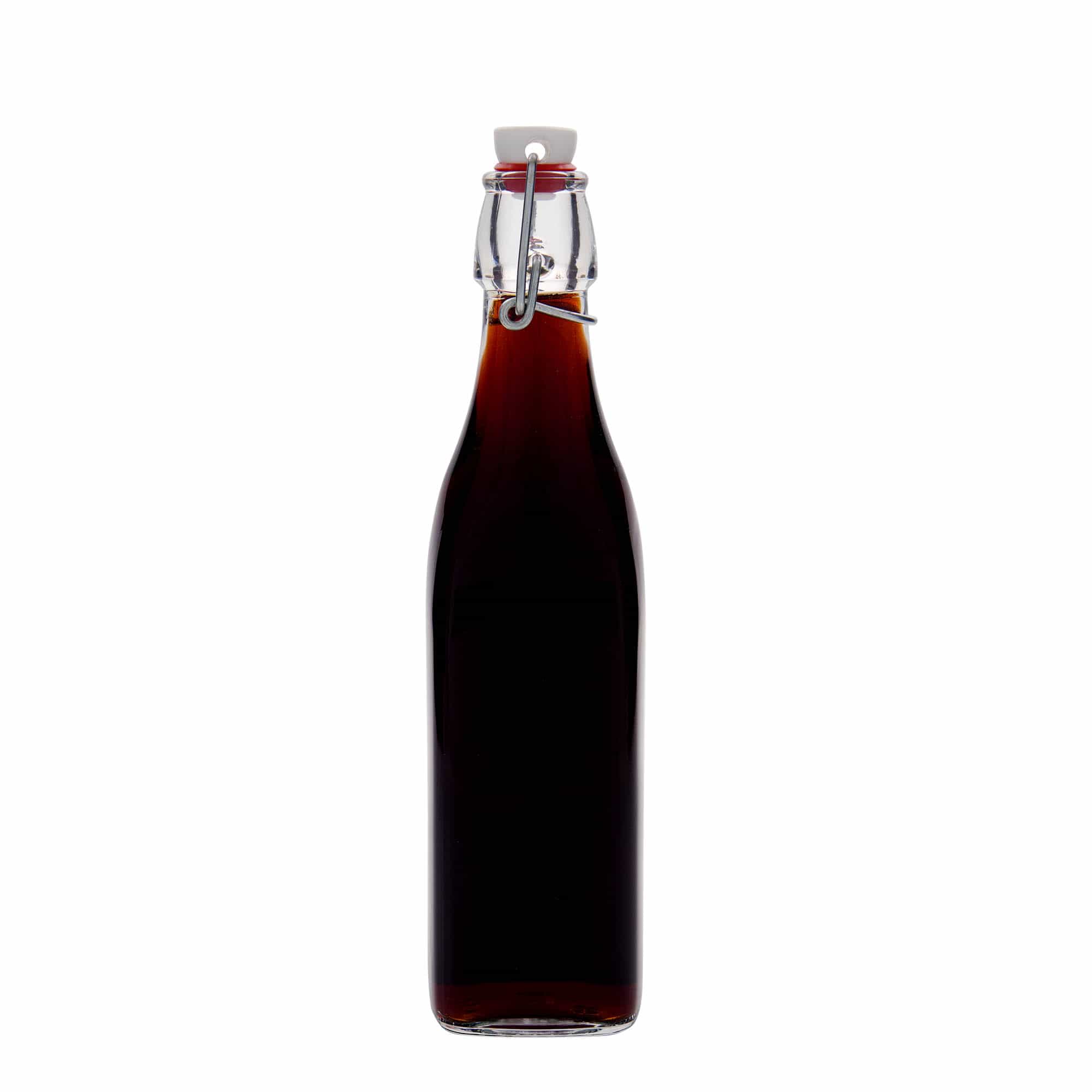 500 ml staklena boca „Swing, kvadratna, grlo: zatvarač s kopčom“