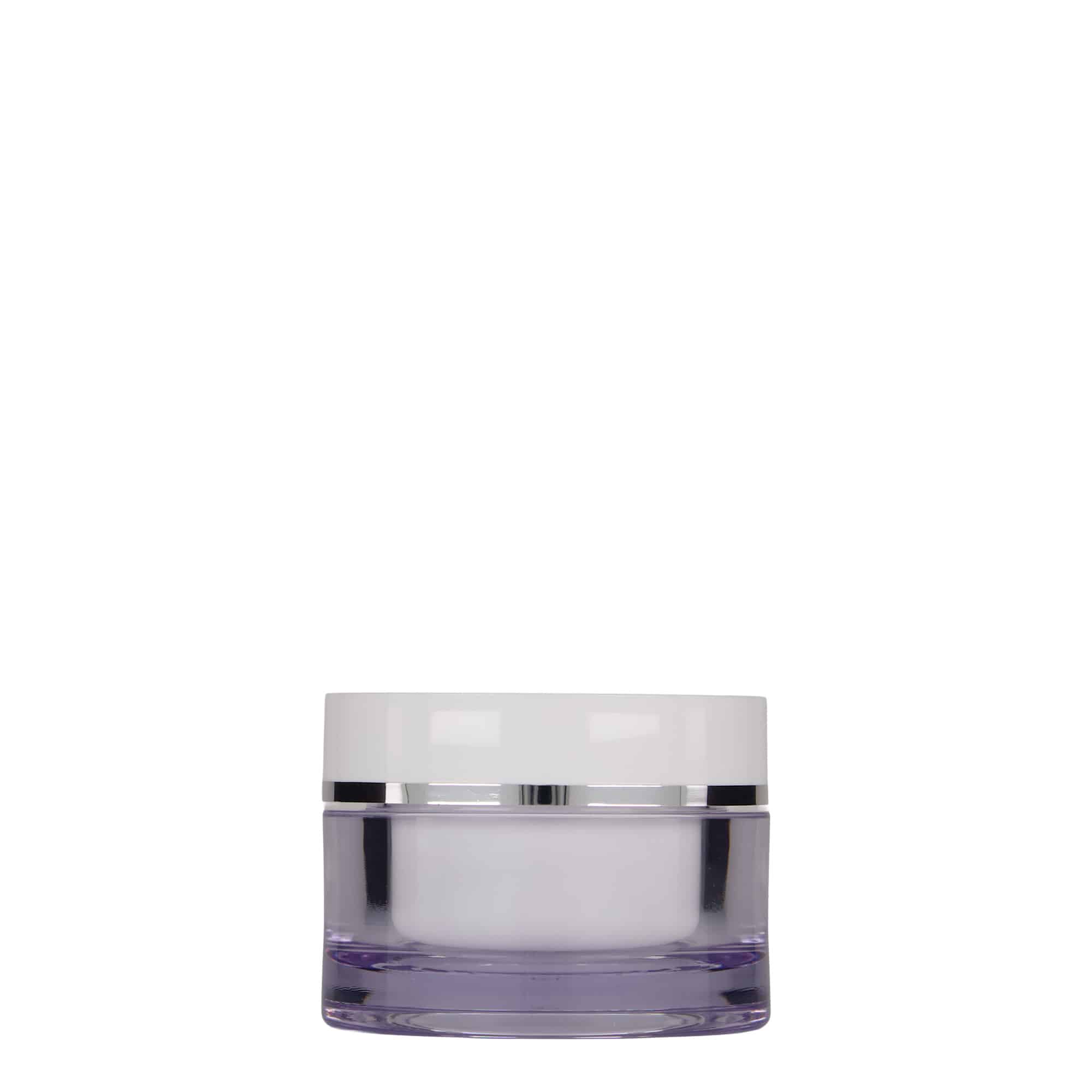 Teglica 50 ml, SAN plastika, bijela, otvor: Navojni zatvarač