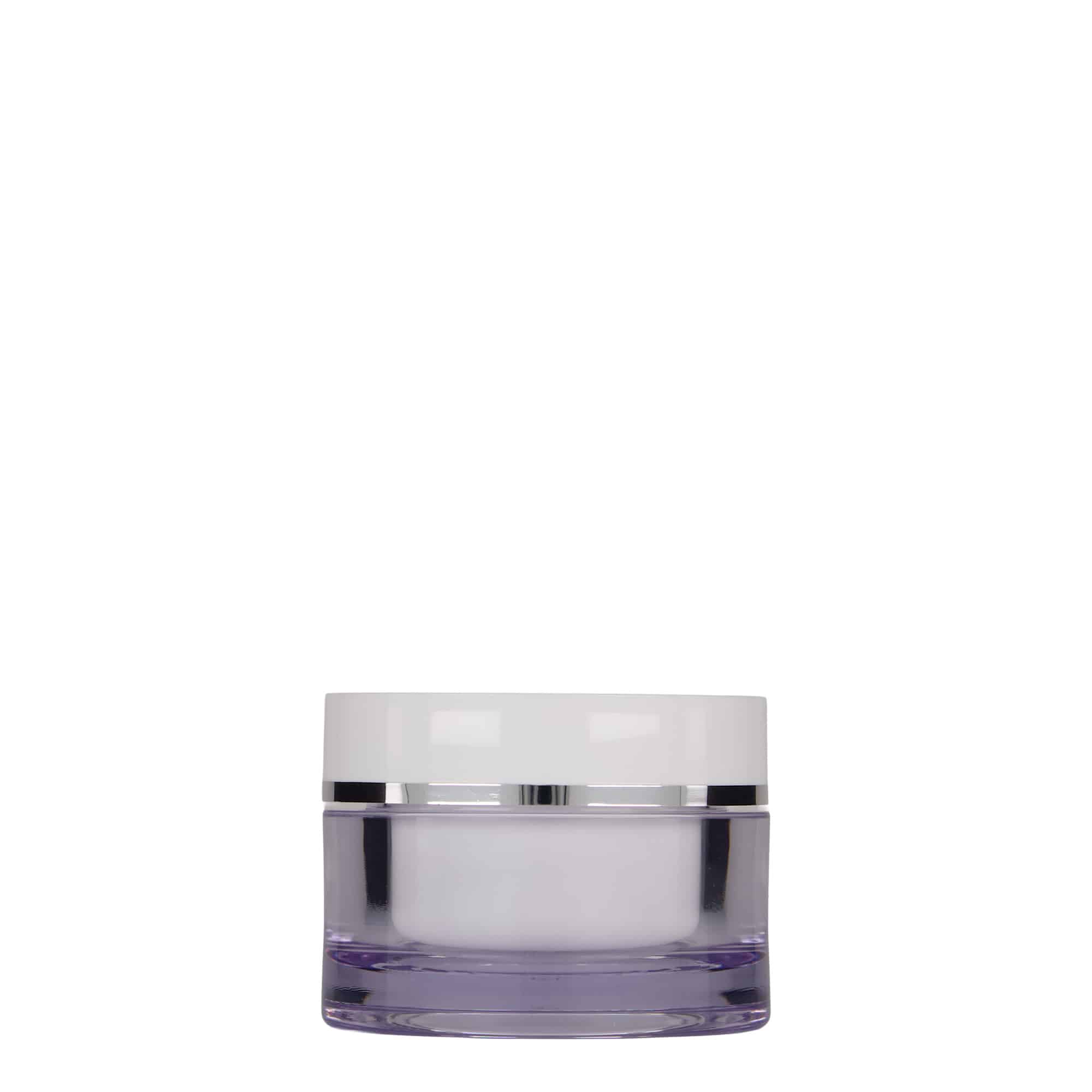 50 ml teglica, SAN-plastika, bijela, otvor: navojni poklopac