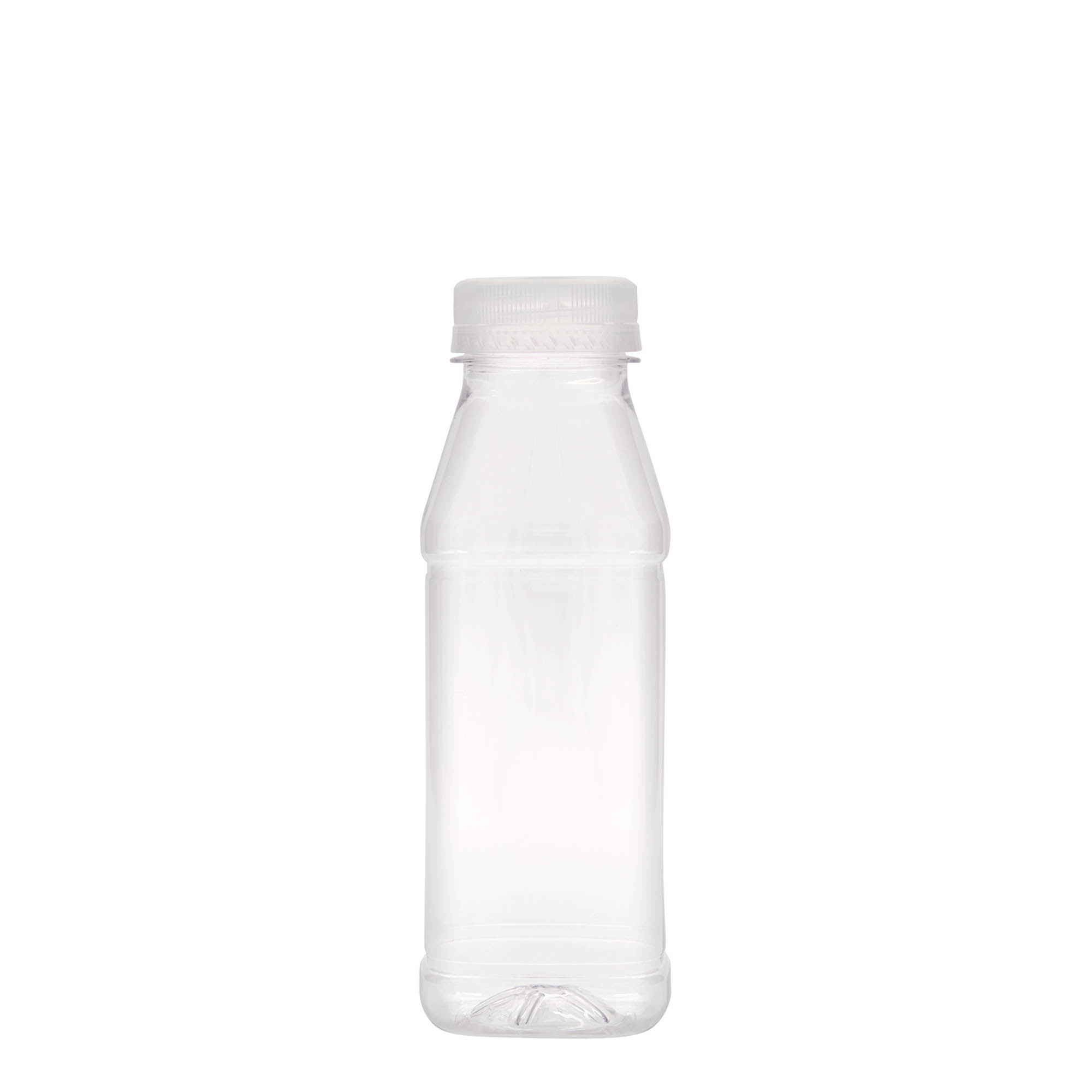 330 ml PET boca 'Milk and Juice Carré', kvadratna, plastika, grlo: 38 mm