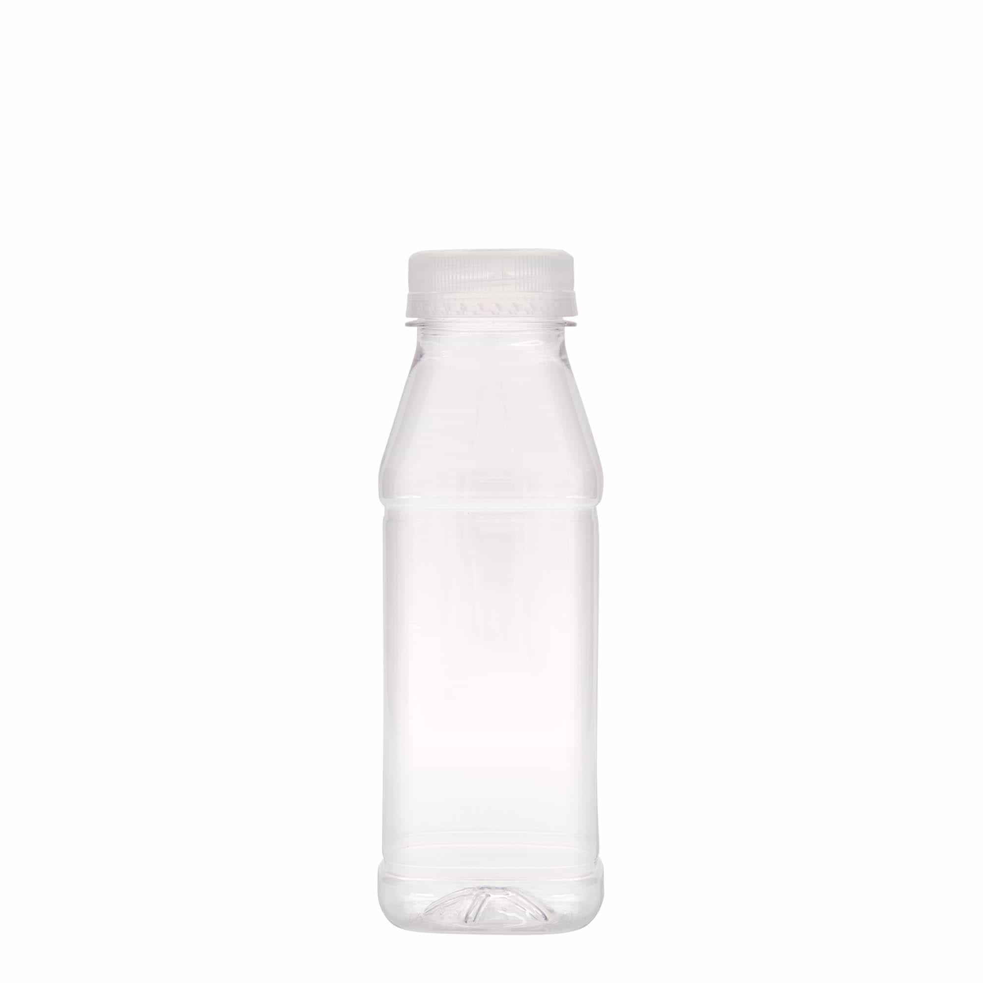 330 ml PET boca 'Milk and Juice Carré', kvadratna, plastika, grlo: 38 mm