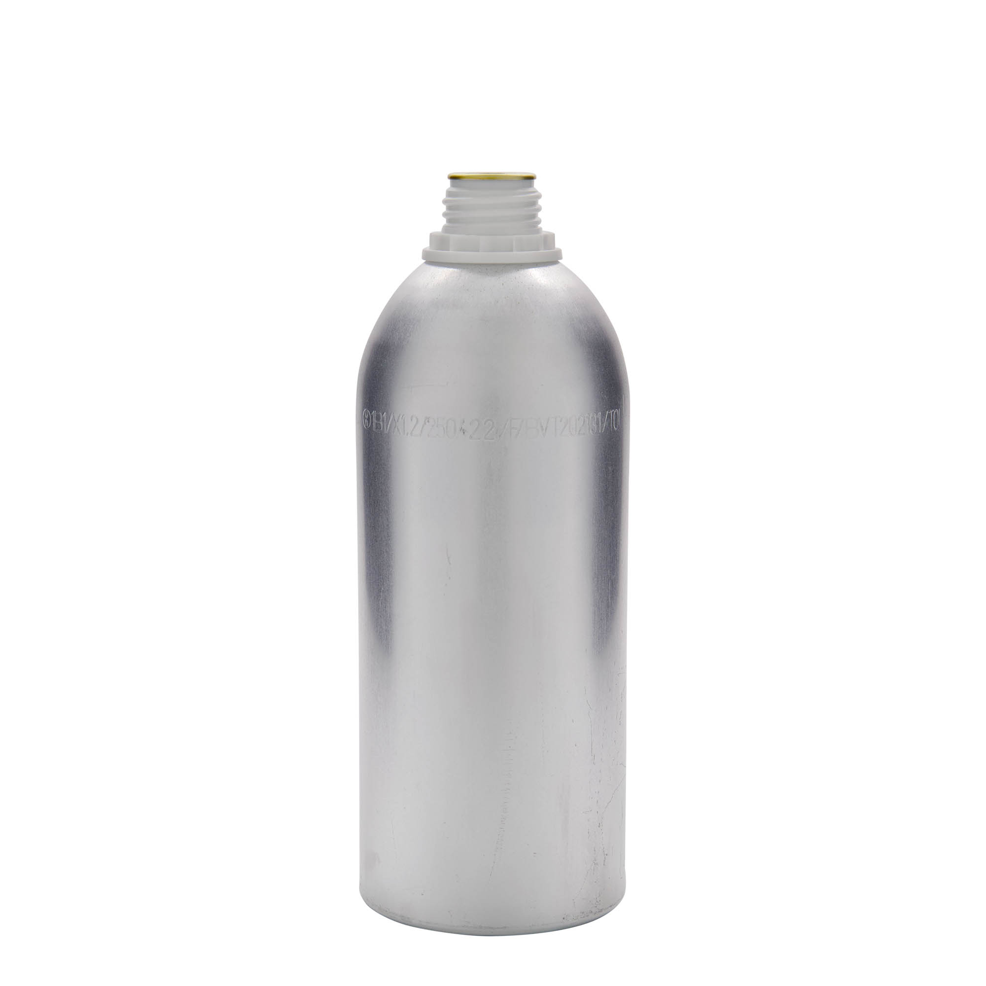 1100 ml aluminijska boca, metal, srebrna, grlo: DIN 32