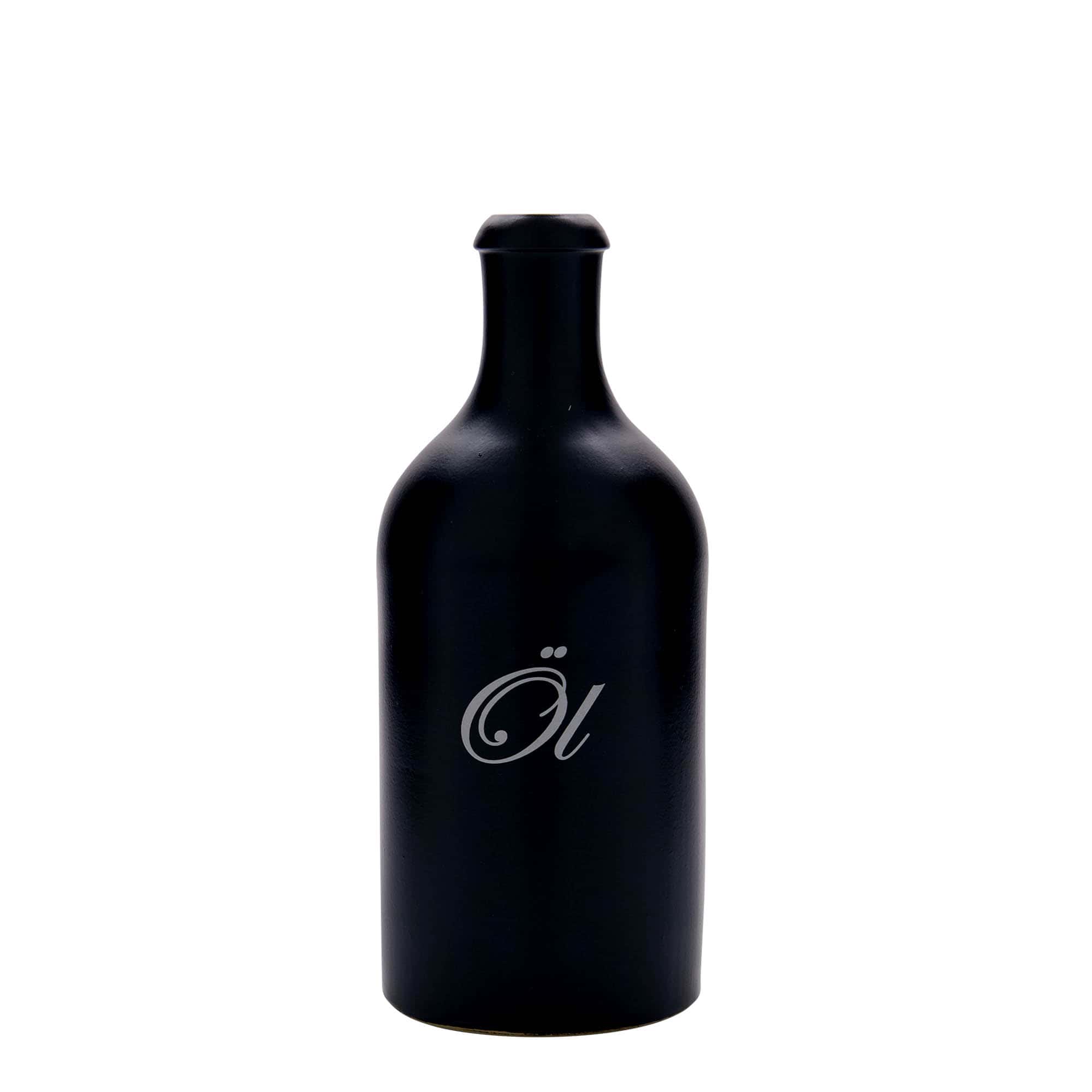 Glineni vrč 500 ml, motiv: Ulje, keramika, crna, otvor: Pluto Glineni vrč 500 ml, motiv: Ulje, keramika, crna, otvor: Pluto