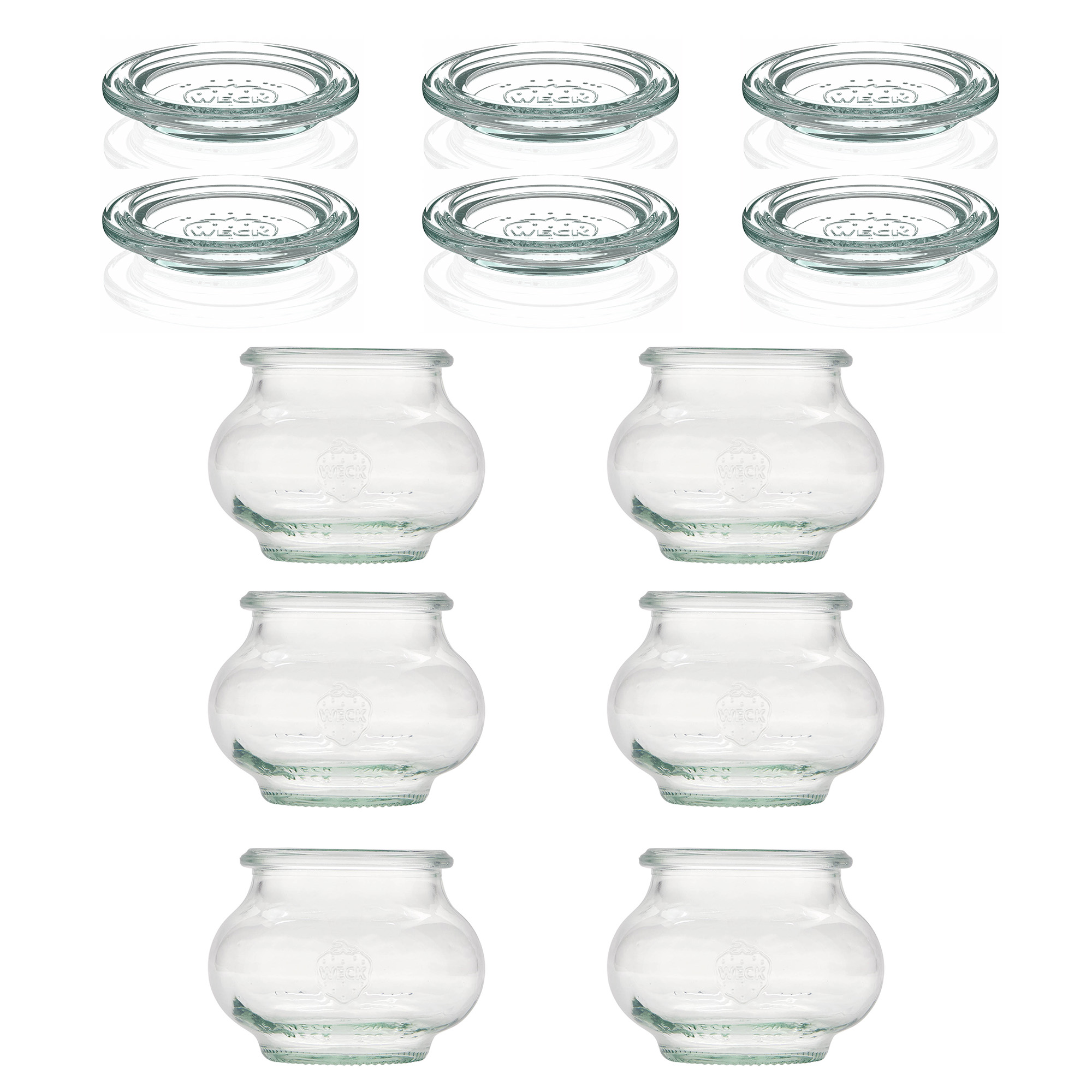 6x 220 ml WECK ukrasna tegla sa staklenim poklopcem RR 60
