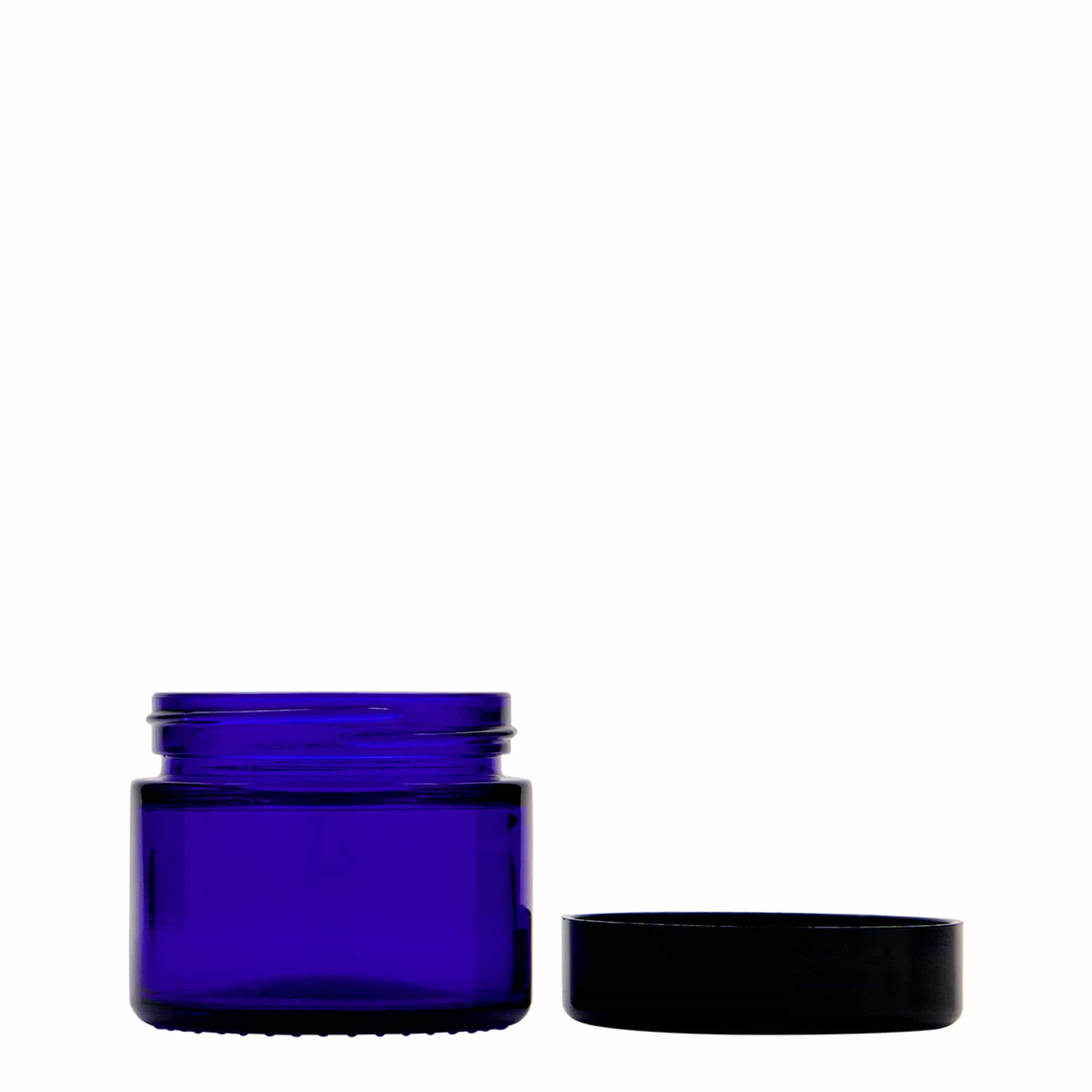 50 ml teglica „Blue Edition“, staklo, kraljevsko plava, otvor: navojni poklopac