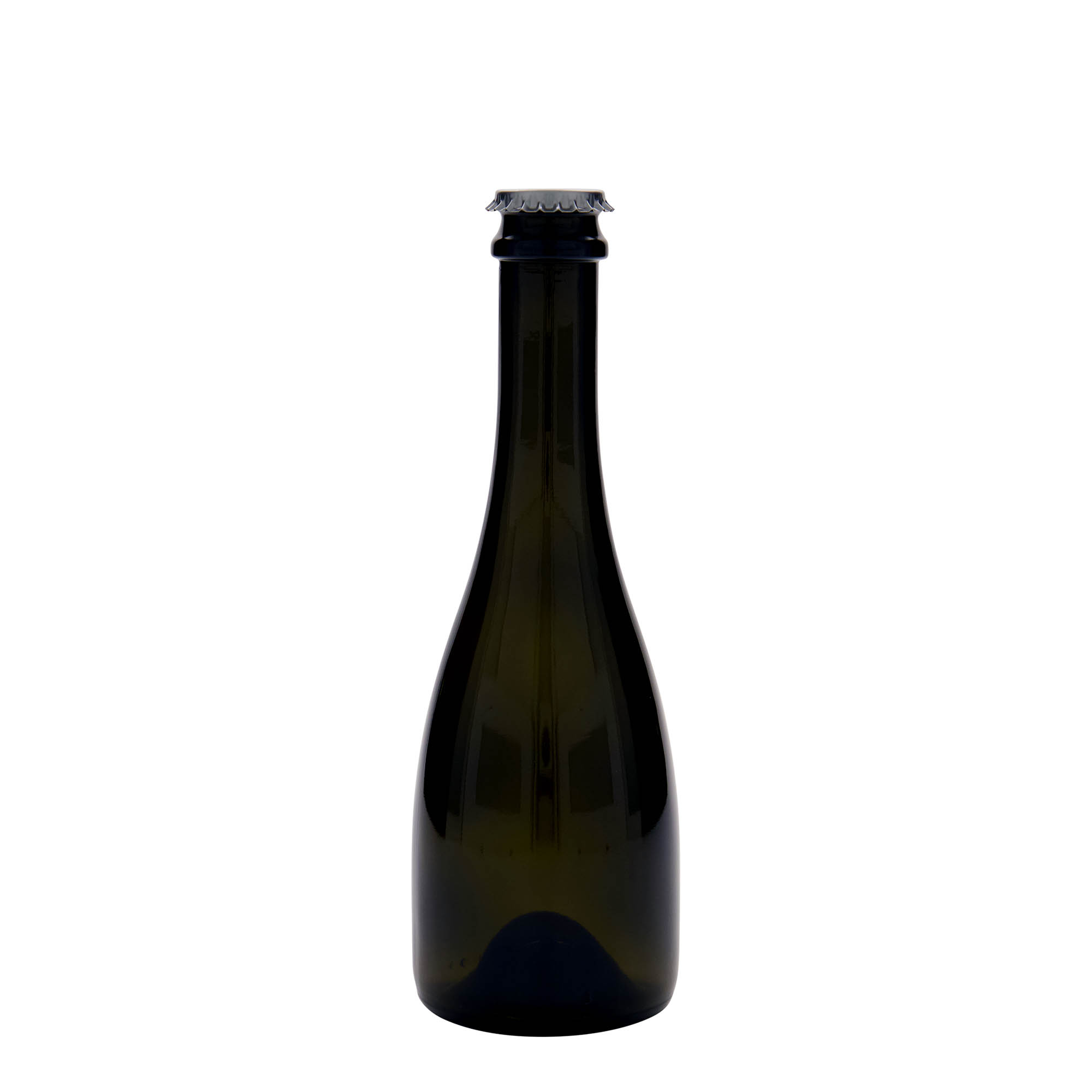 330 ml boca za pivo/šampanjac 'Tosca', staklo, antikno zelena, grlo: krunski čep