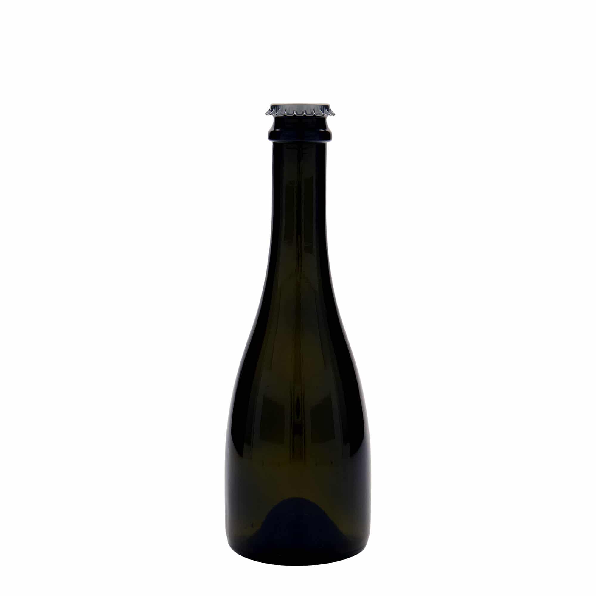330 ml boca za pivo/šampanjac 'Tosca', staklo, antikno zelena, grlo: krunski čep