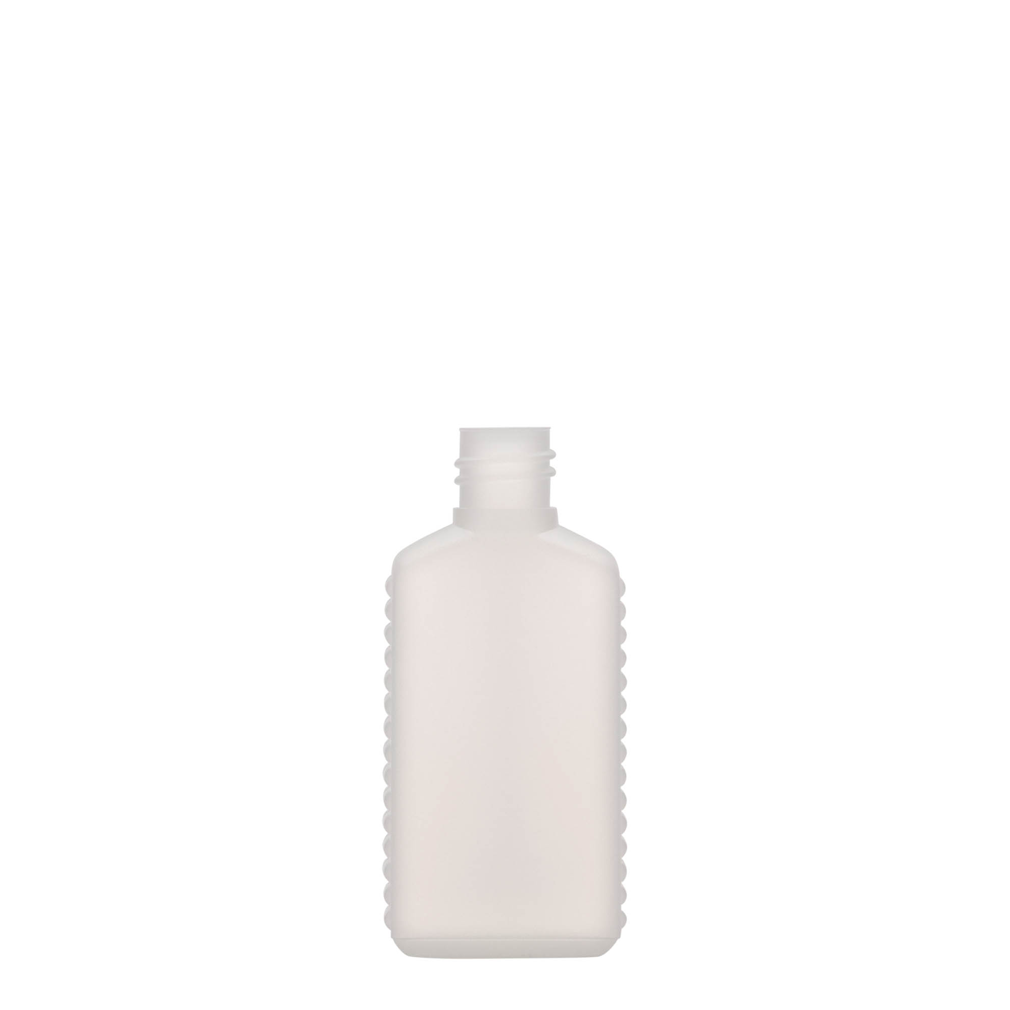 50 ml kanister boca uskog grla, pravougaona, HDPE-plastika, prirodna boja, otvor: DIN 18 50 ml kanister boca uskog grla, pravougaona, HDPE-plastika, prirodna boja, otvor: DIN 18
