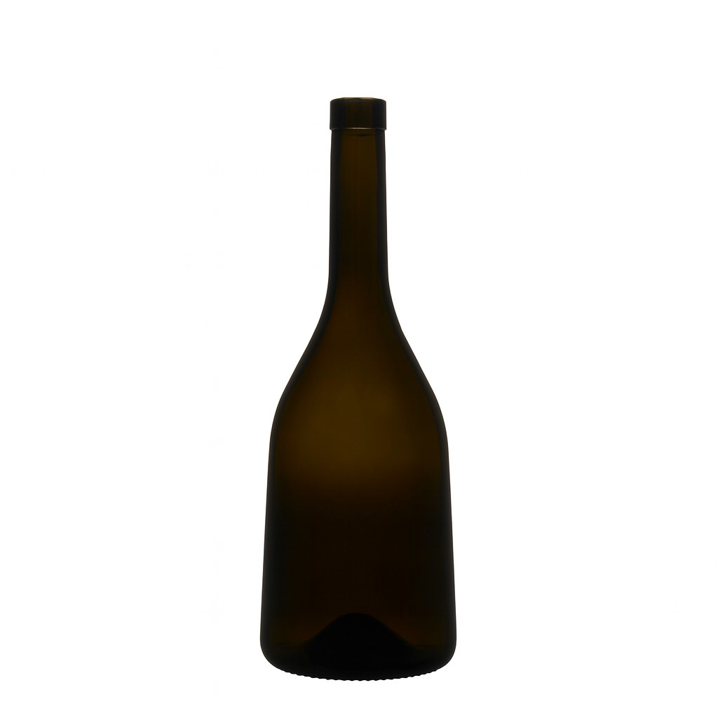 750 ml staklena boca „Rustica“, antikno zelena, grlo: pluta