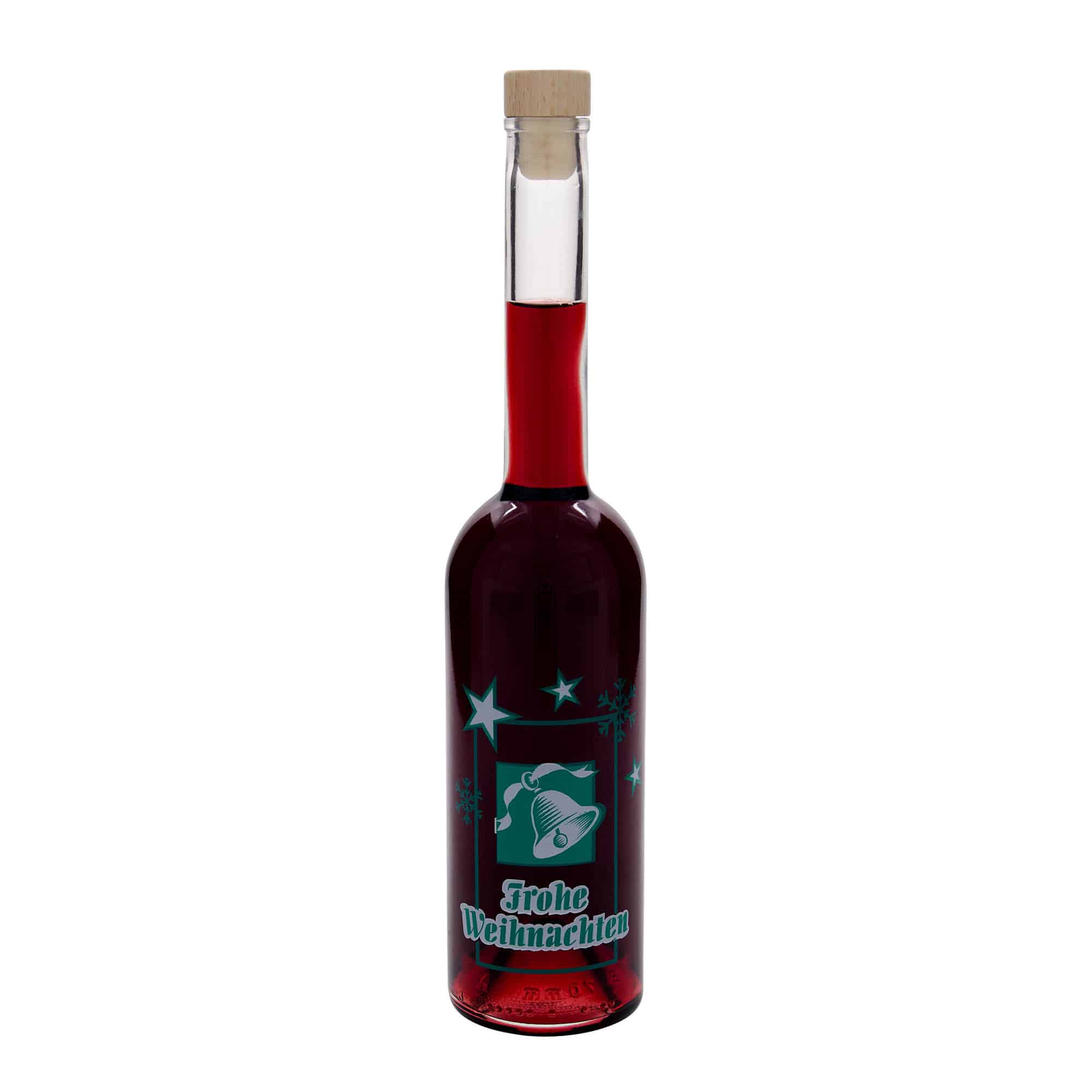500 ml staklena boca 'Opera', motiv: Sretan Božić, grlo: pluta