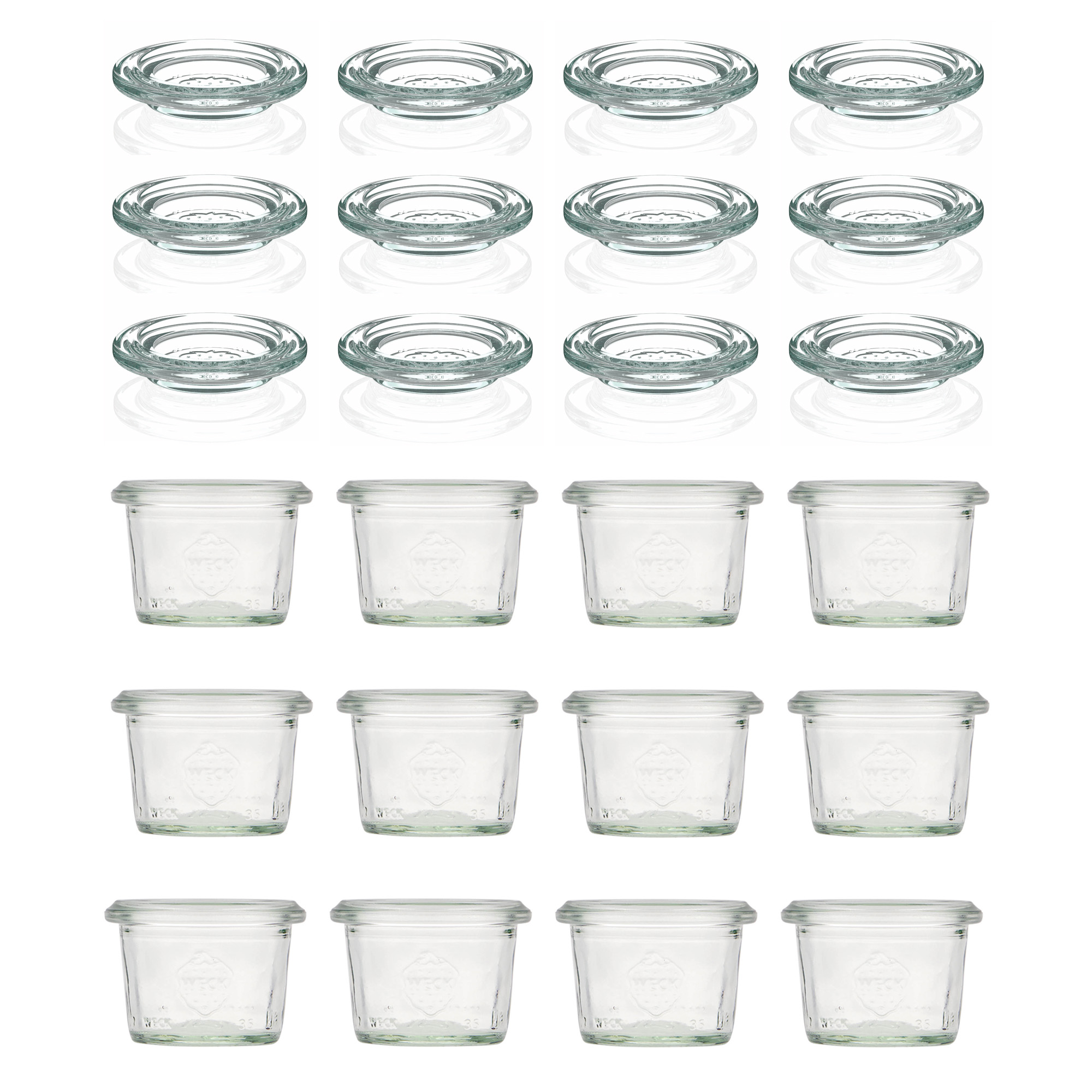 12x 35 ml WECK staklenka za preokretanje sa staklenim poklopcem RR 40