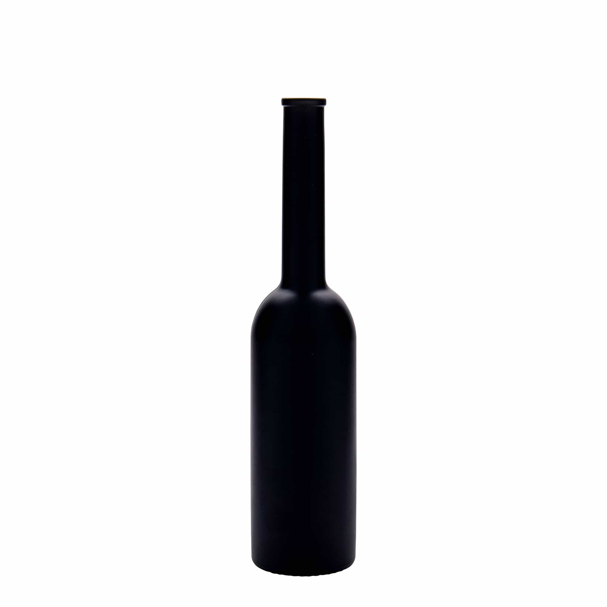 200 ml staklena boca „Opera“, crna, grlo: čep