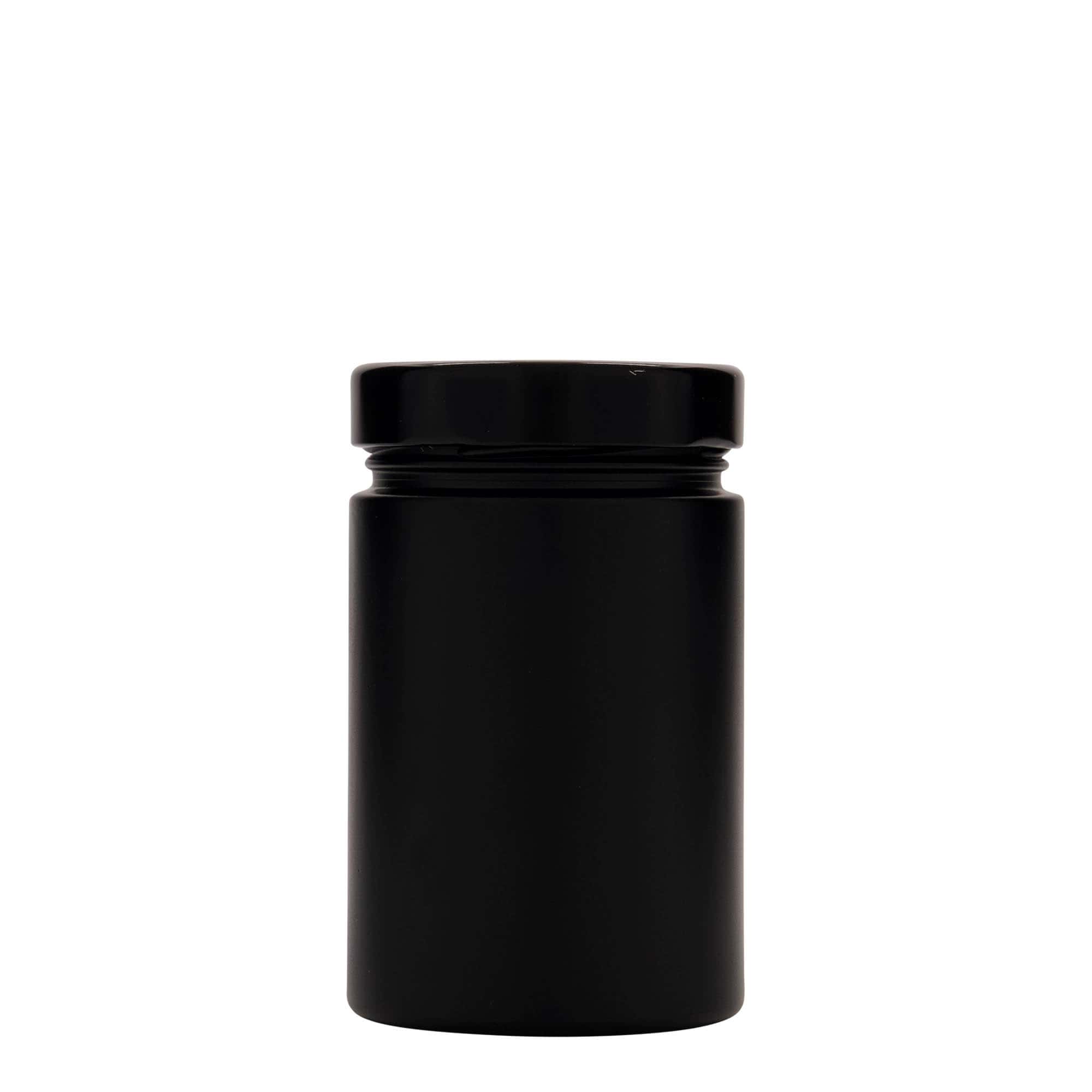 Okrugla staklenka 327 ml 'Aurora', crna, otvor: Deep-Twist-Off (DTO 66)