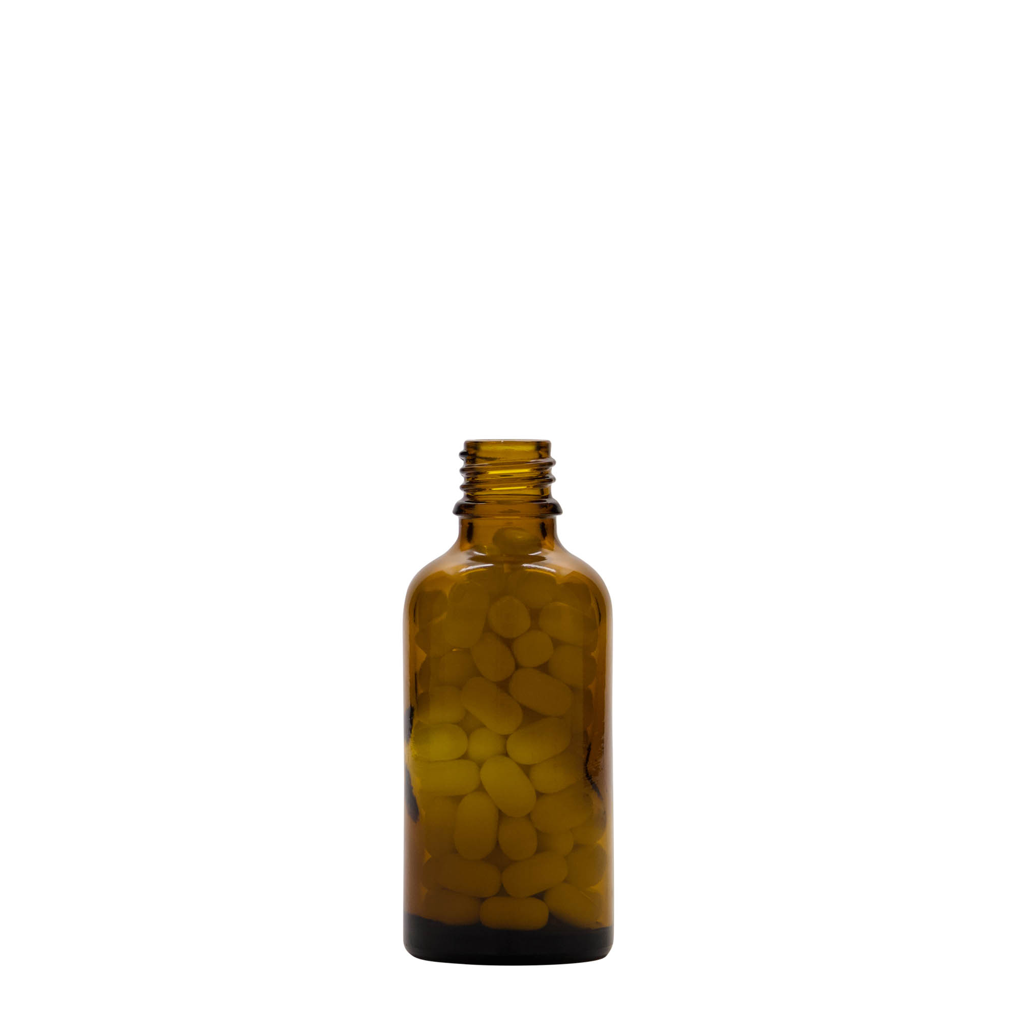 50 ml medicinska boca, staklena, smeđa, grlo: DIN 18