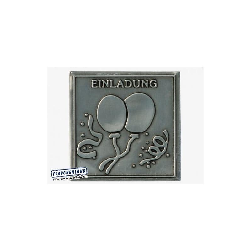 Olovna etiketa 'Pozivnica', kvadratna, metal, srebrna Olovna etiketa 'Pozivnica', kvadratna, metal, srebrna