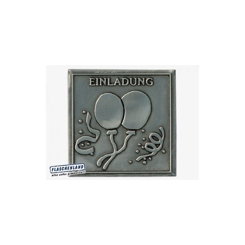 Olovna etiketa „Pozivnica“, kvadratna, metal, srebrna