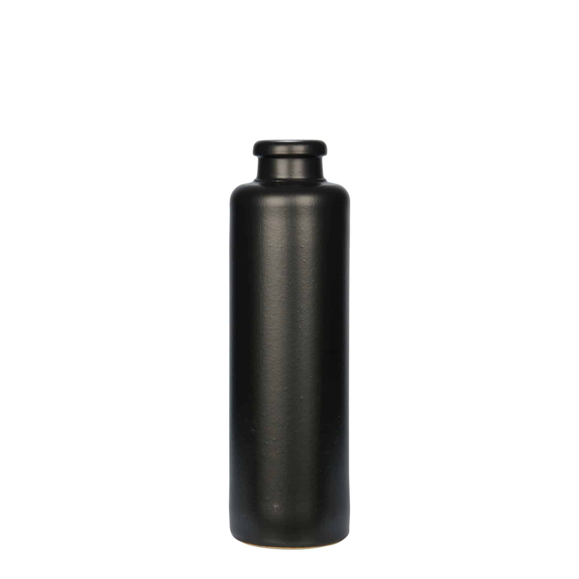 200 ml vrč za glinu, kamenina, crni, otvor: pluta