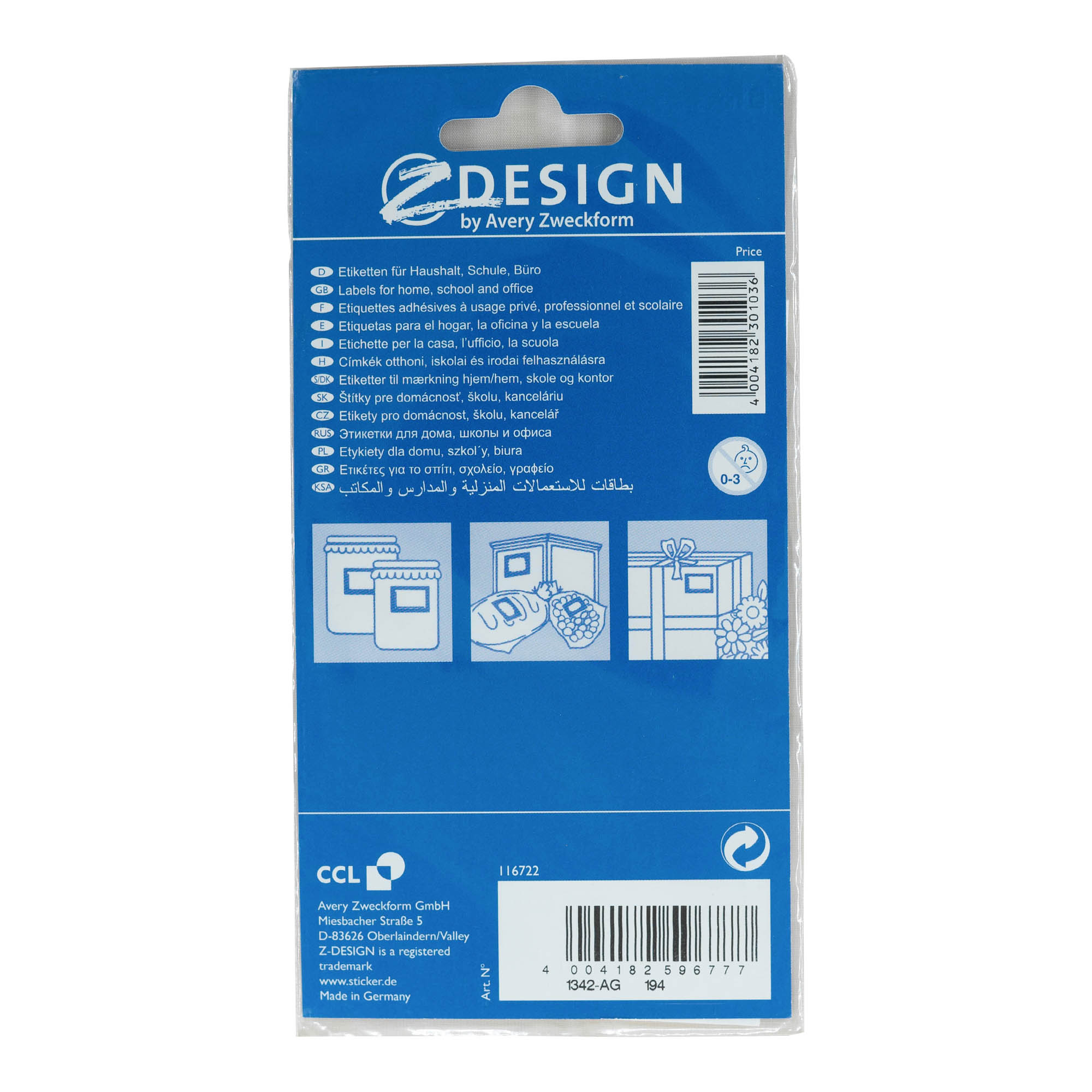 Zweckform etikete 'Voćna korpa', pravougaone, papir, višebojne