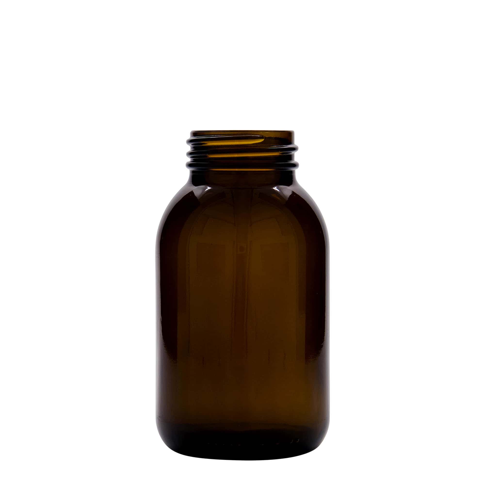 Staklenka sa širokim vratom 500 ml, smeđa, otvor: DIN 55