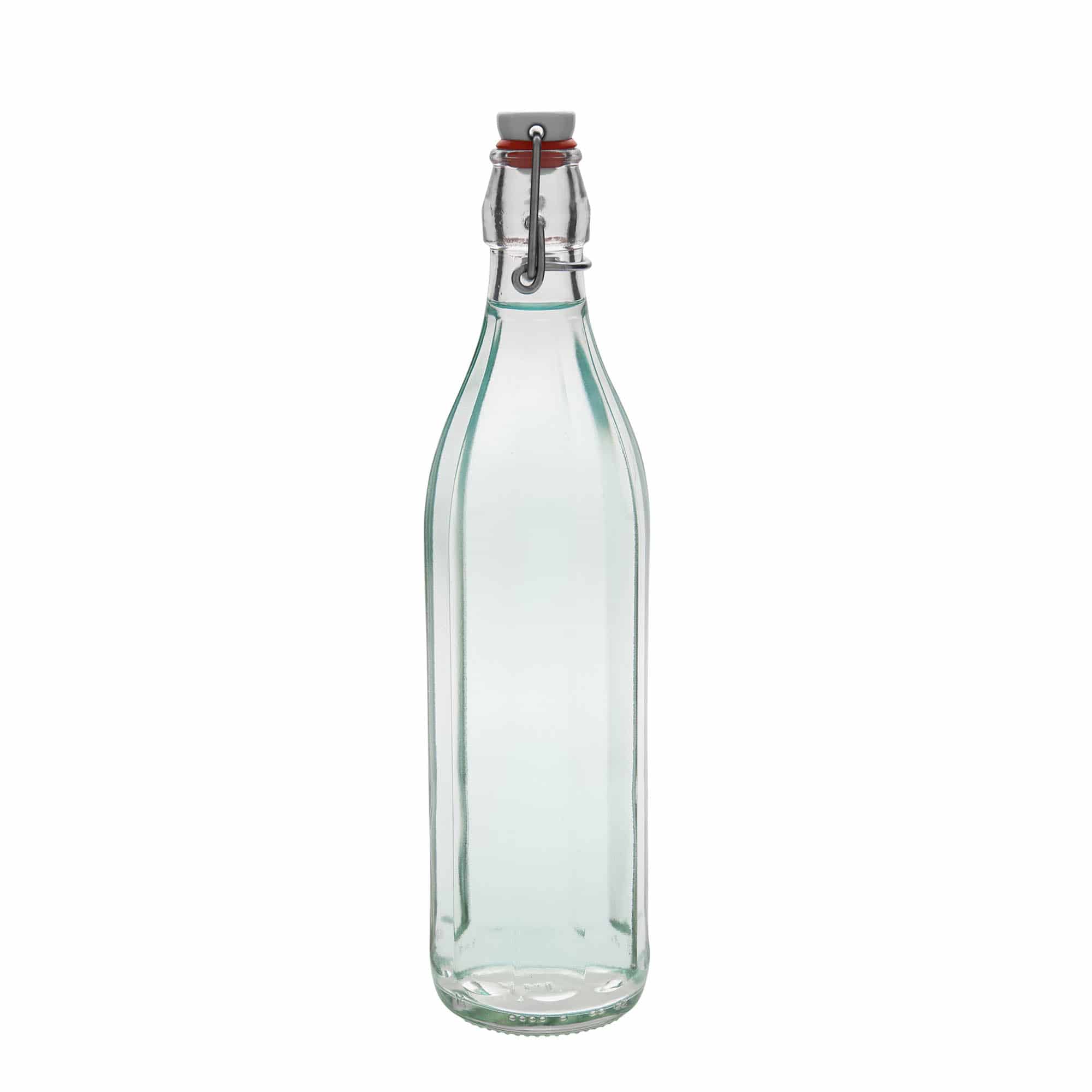 750 ml staklena boca 'Bravo', desetostrana, otvor: zatvarač sa kopčom